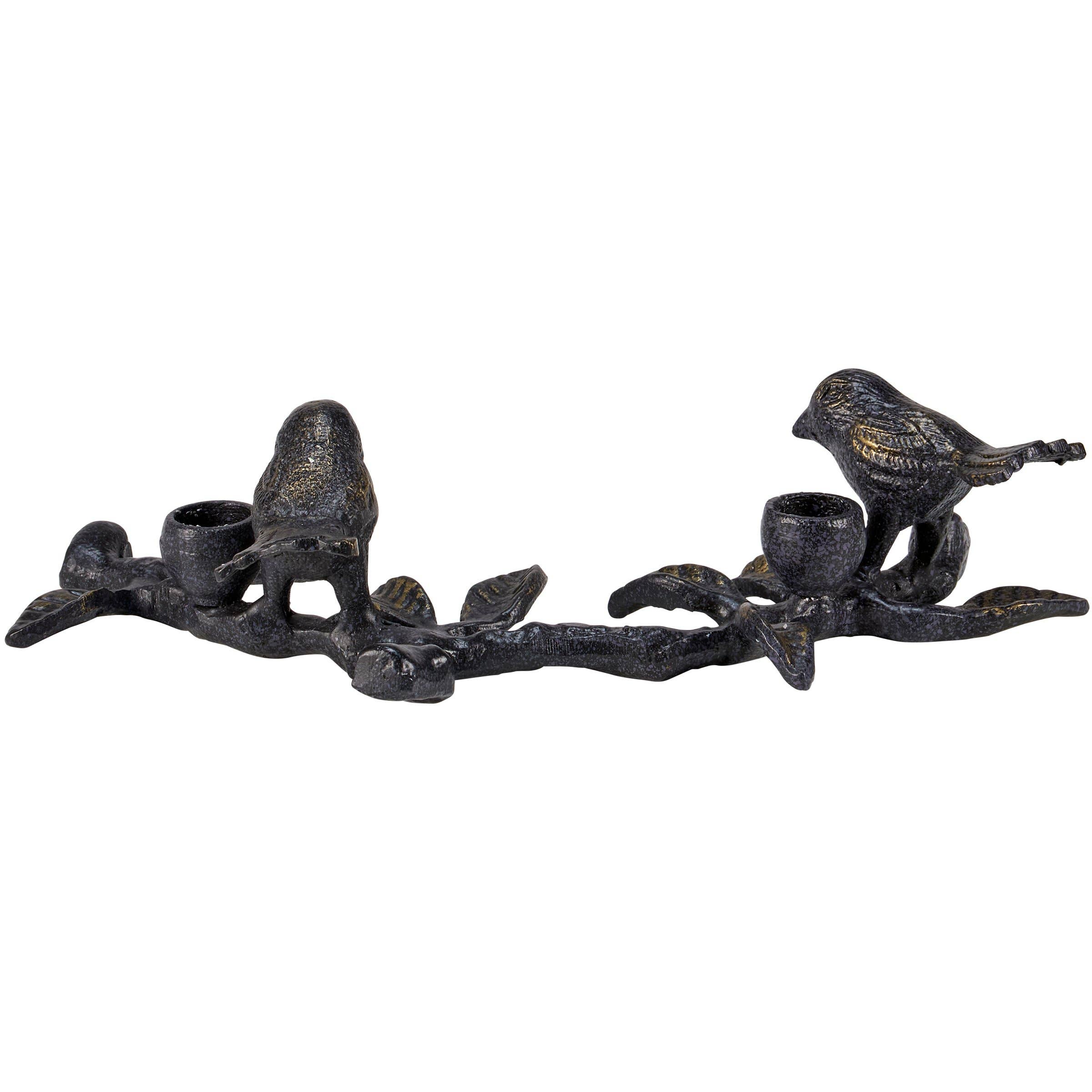 Birds On Limb Candle Holder