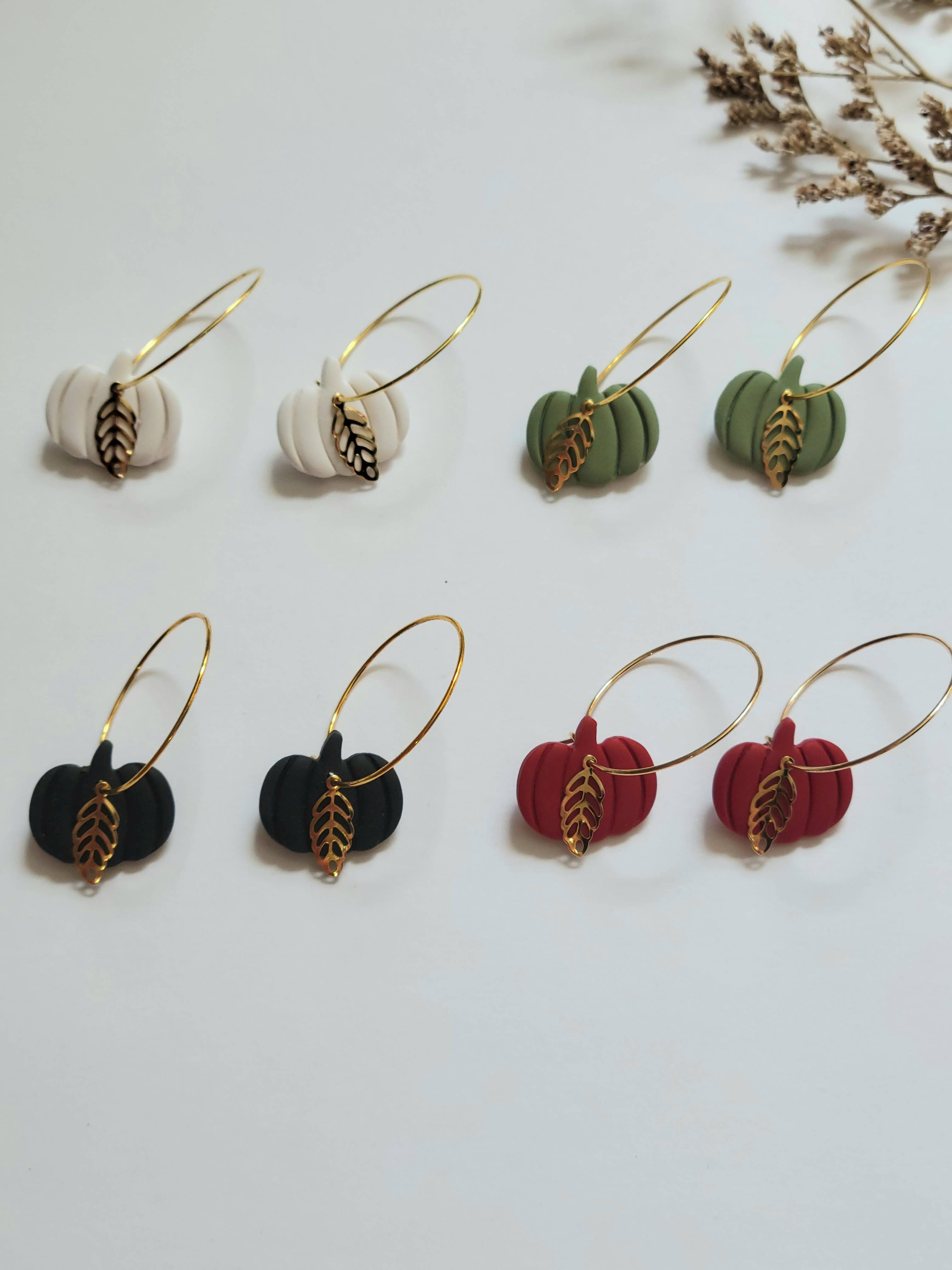 The Pumpkin Hoops - Fall Polymer Clay Earrings