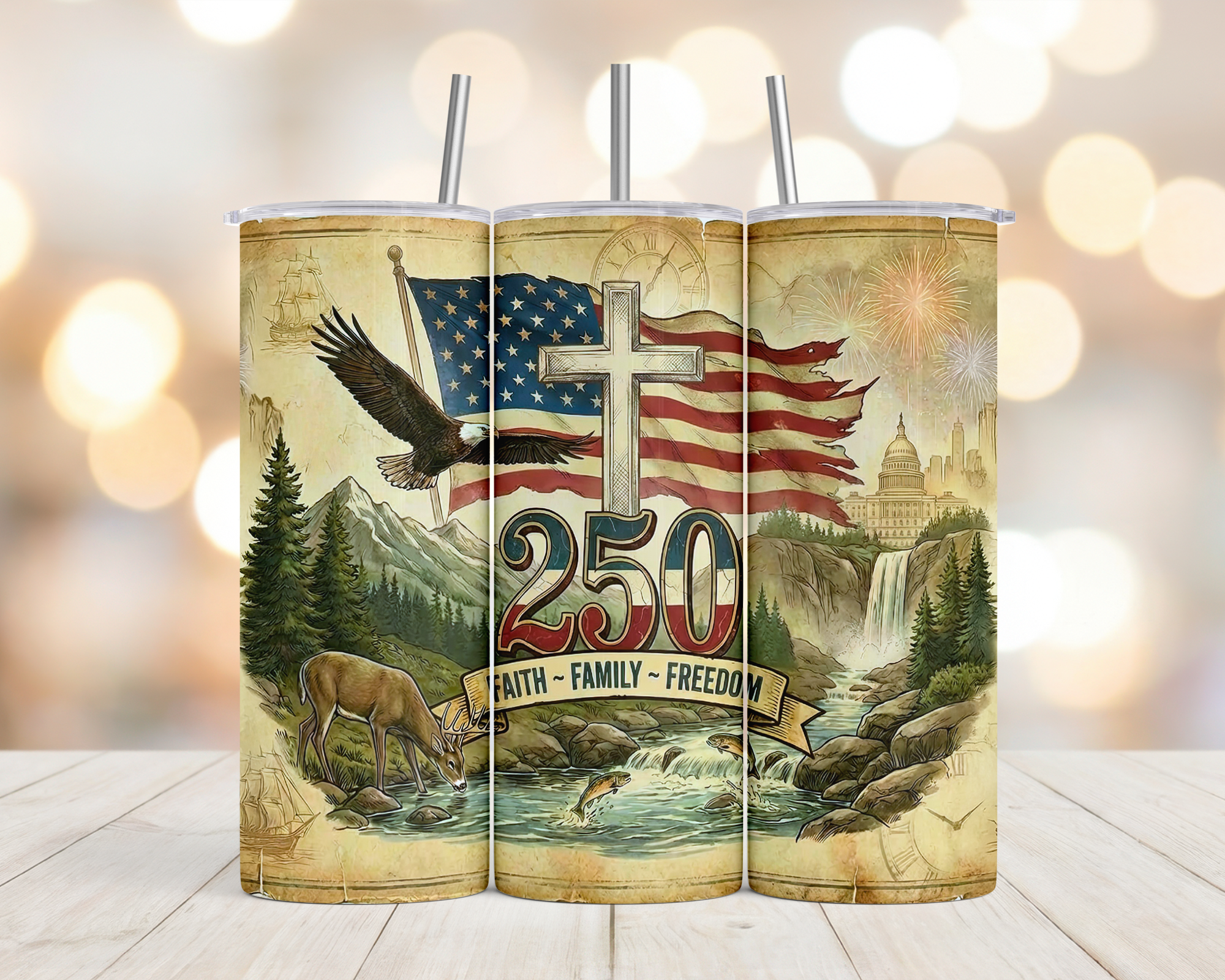 250 Anniversary America 20oz Skinny Tumbler
