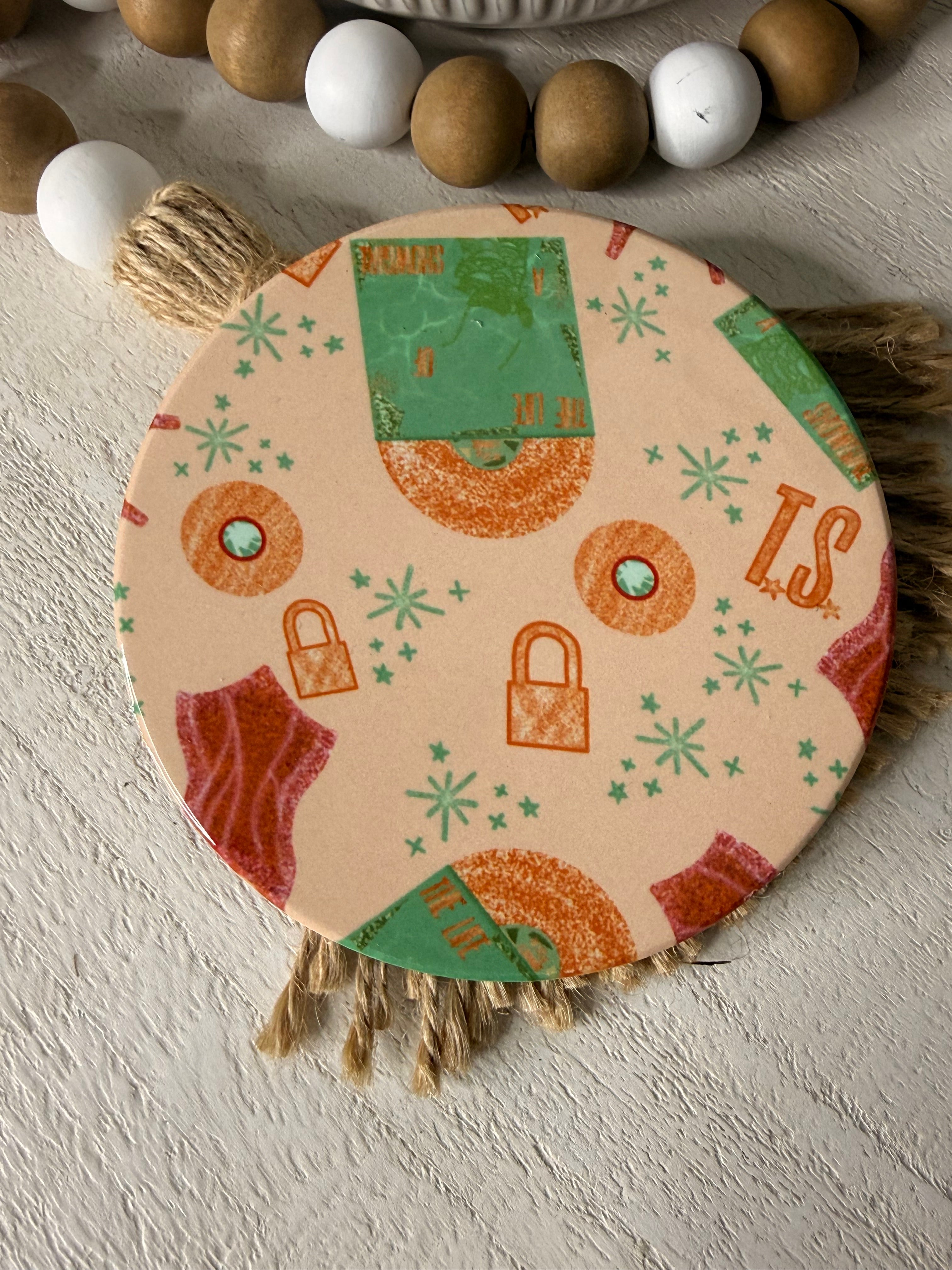 Showgirl Collage Ceramic Coaster