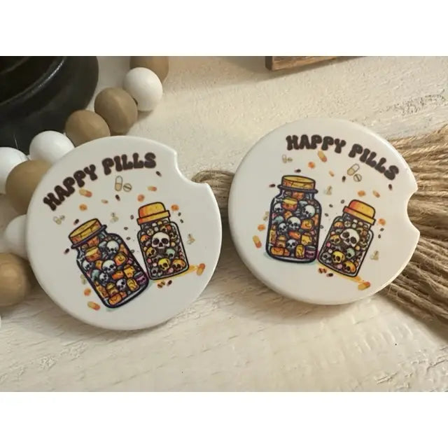 Happy Pills Variety Ceramic Car Coaster