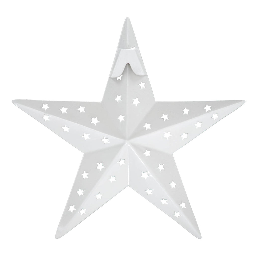 Metal Star Punched White 6x6
