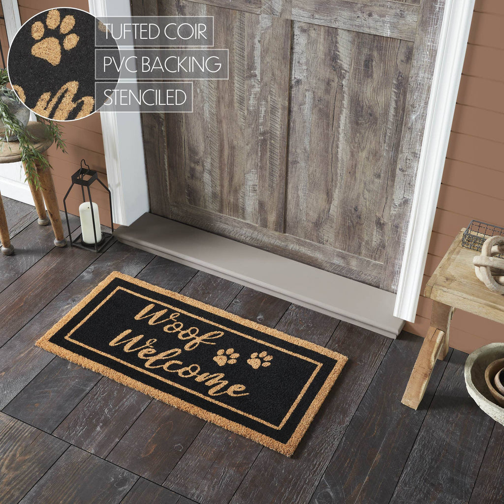 Woof Welcome Coir Rug 17x36