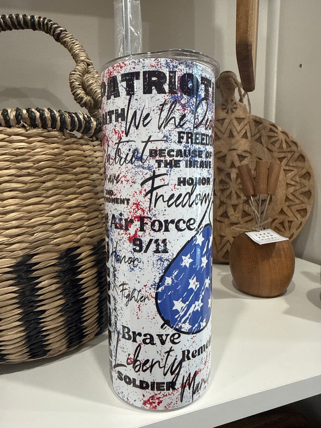Patriotic Collage 20oz Skinny Tumbler