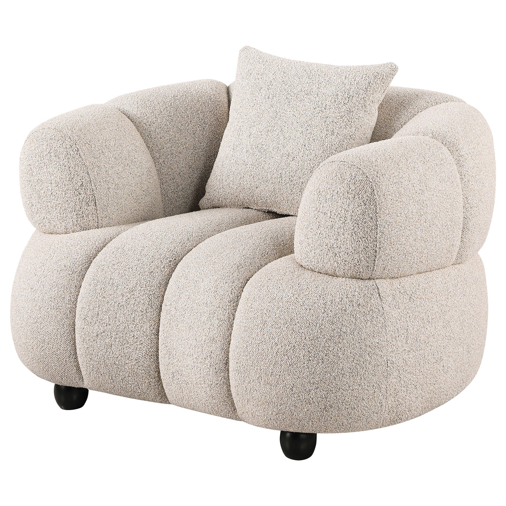 Whitney Contemporary Channel Tufted Woven Fabric Upholstered Accent Chair
