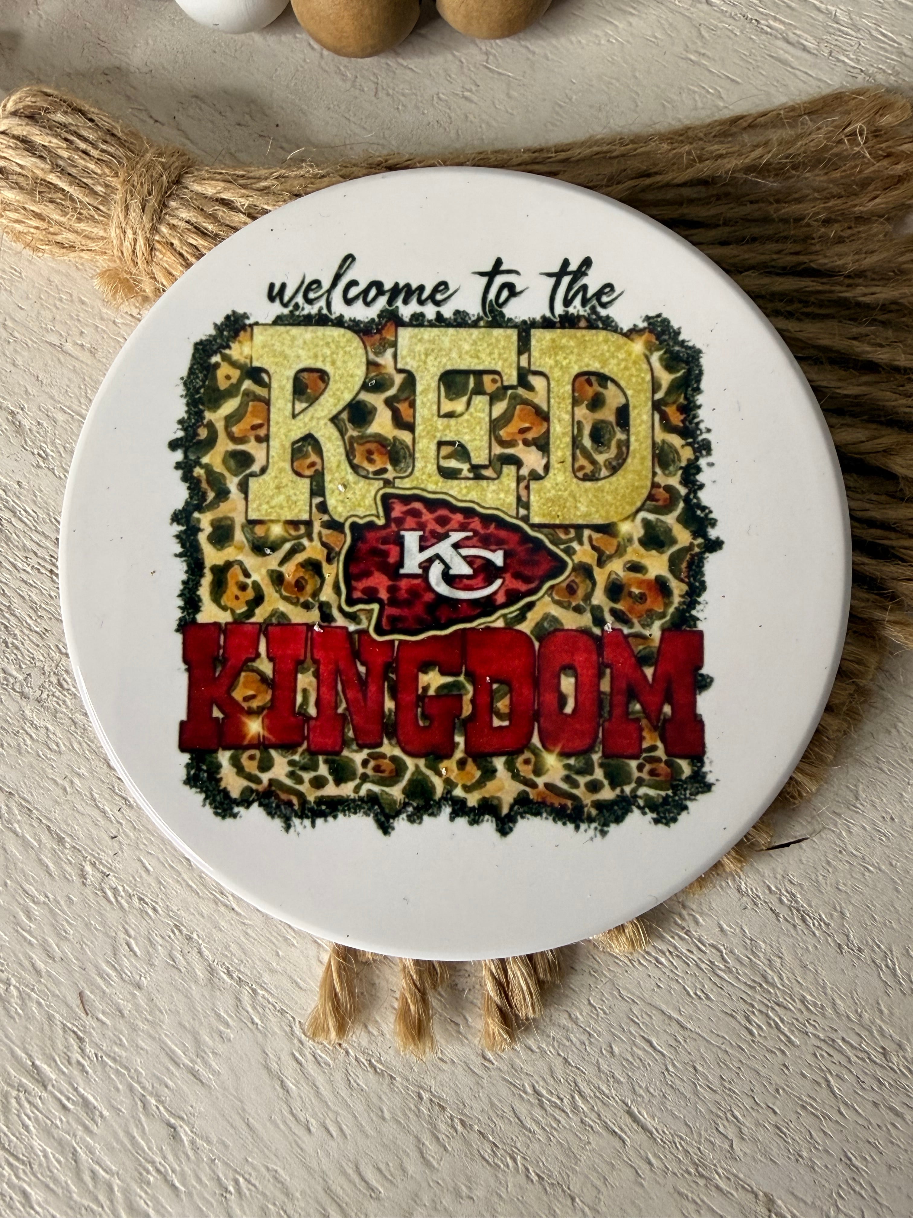 Red Kingdom Ceramic Coaster