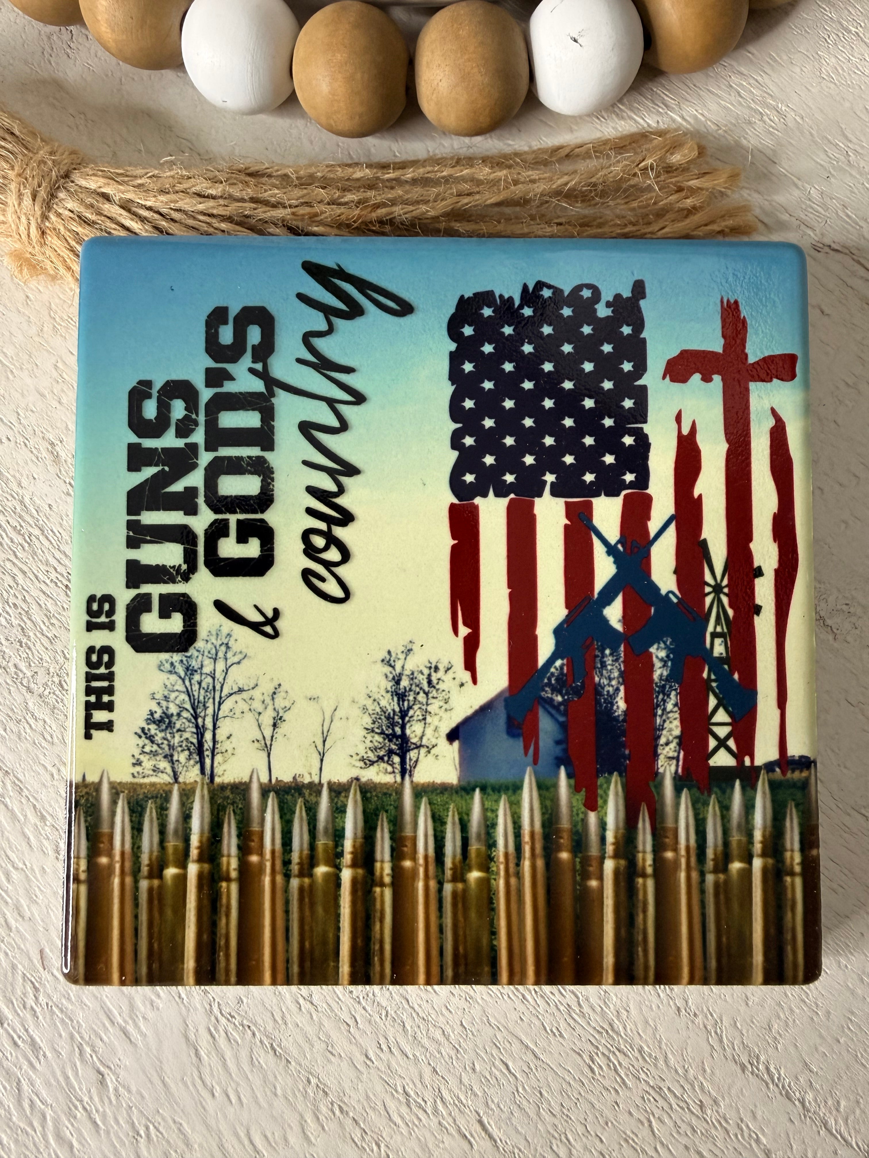 Guns & God’s Country Ceramic Coaster