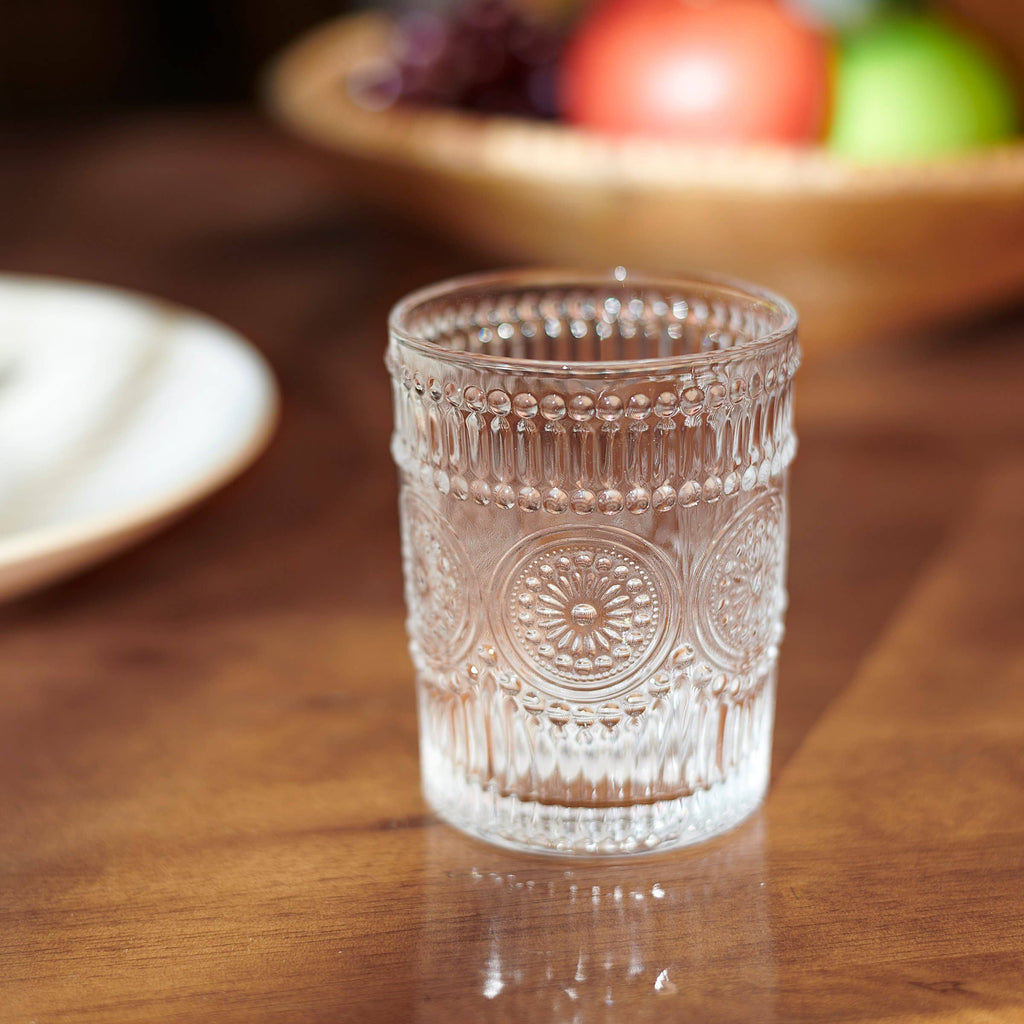 Small Medallion Vintage Drinking Glass