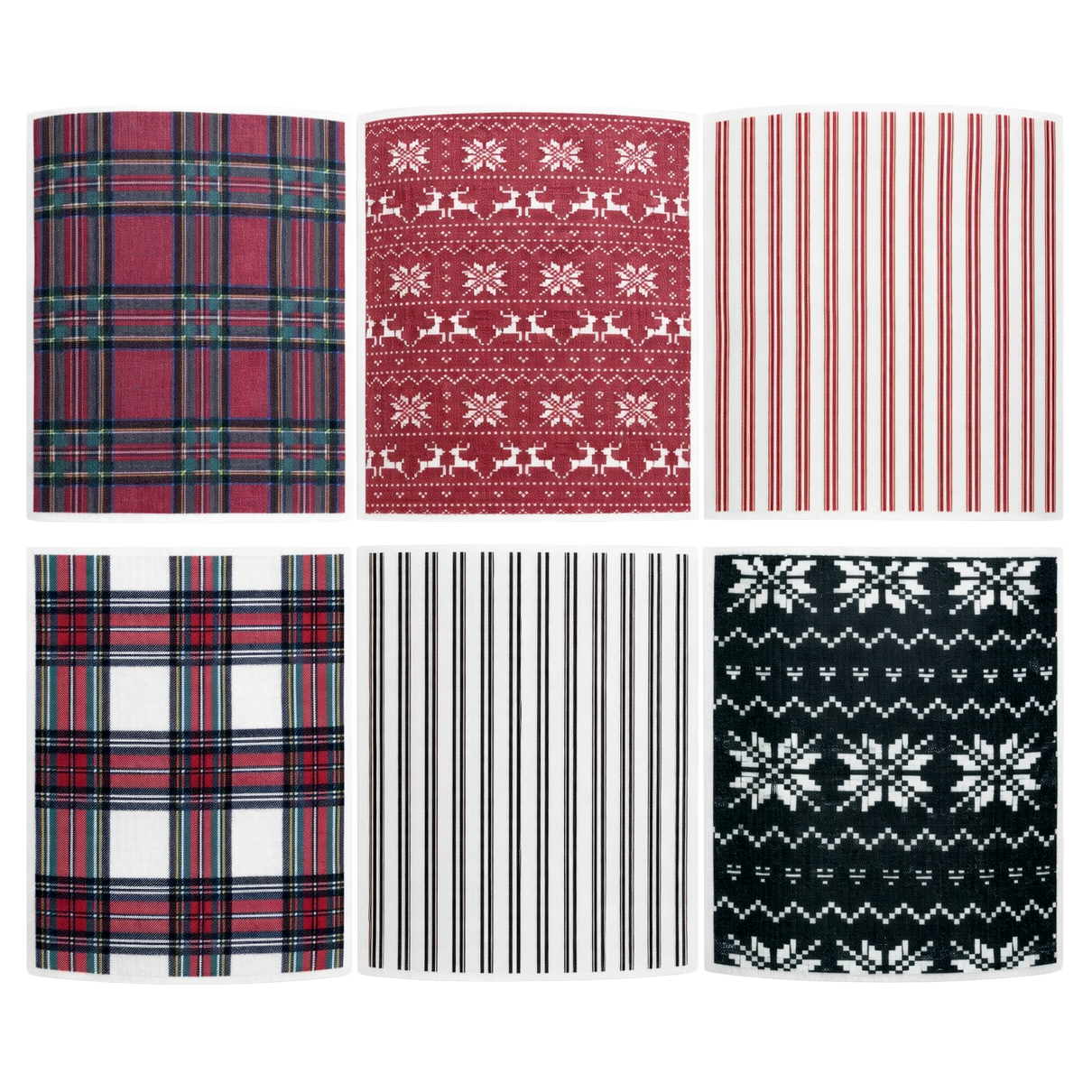 *NEW* Holiday Pattern Swedish Dishcloths, Set of 6
