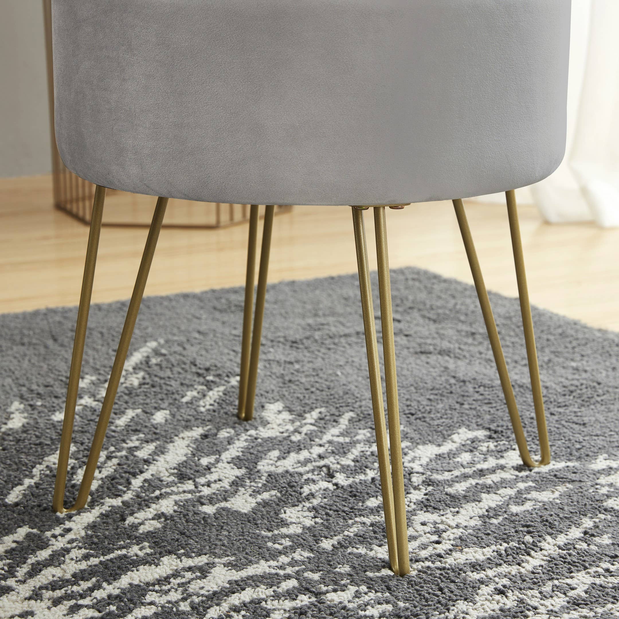 Round Velvet Storage Ottoman