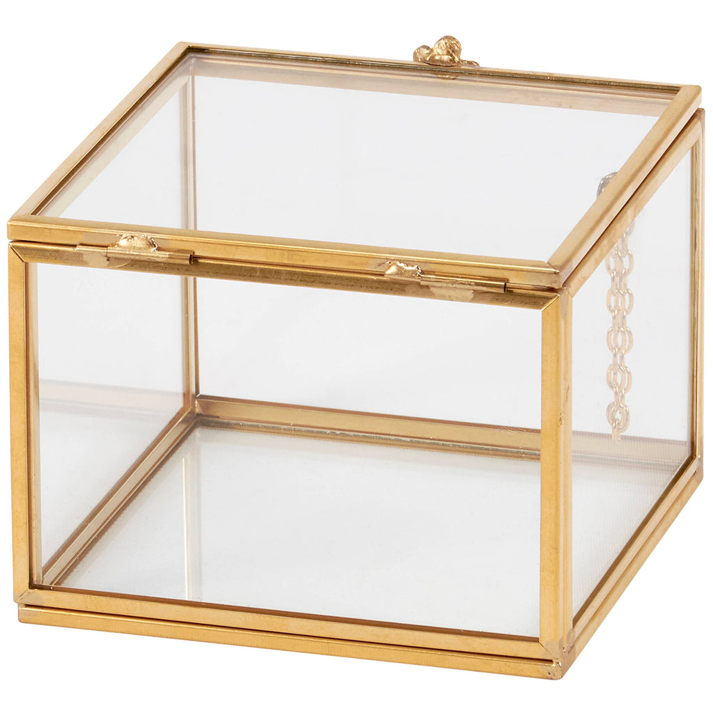 Glass Square Hinged Box