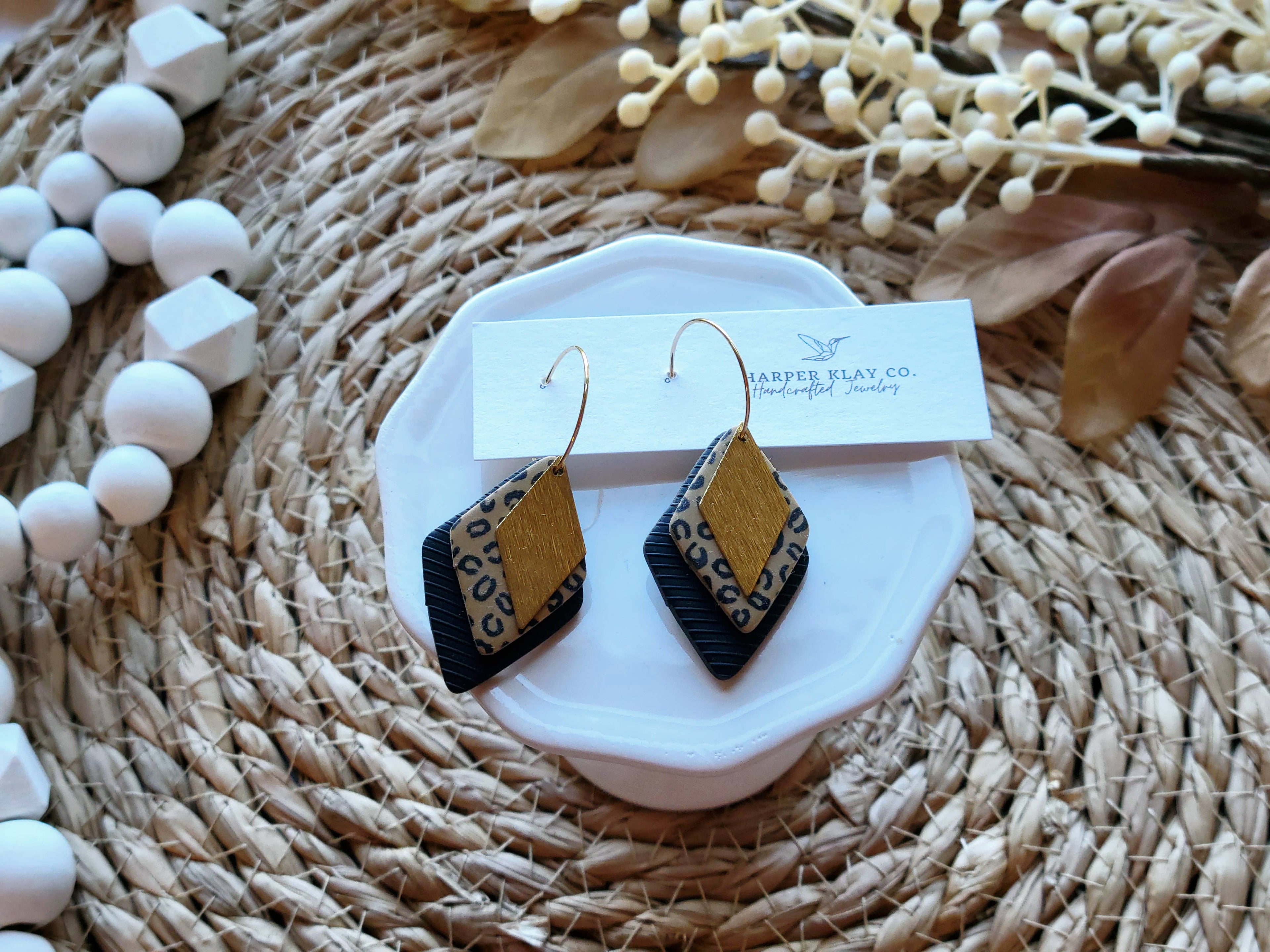 The Leopard Hoops - Polymer Clay Hoop Earrings