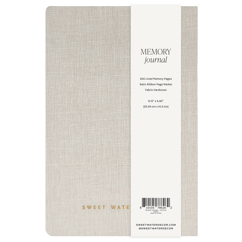 Neutral Memory Fabric Journal - Home Decor