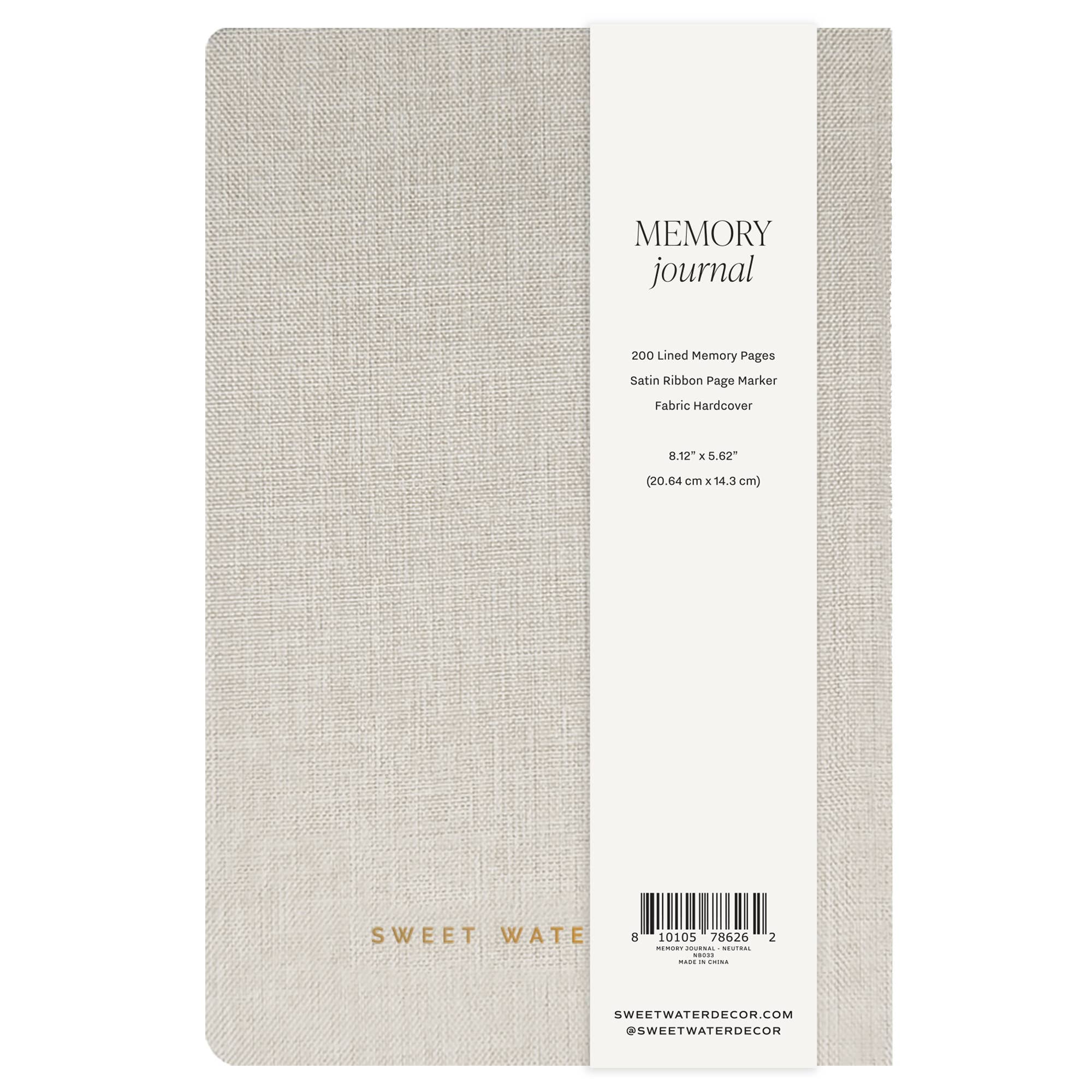Neutral Memory Fabric Journal - Home Decor