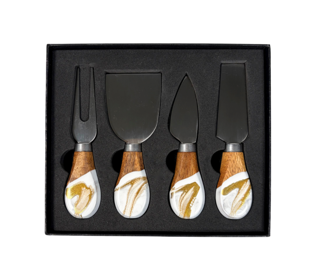 Resin Coated Cheese Knife Set - Set of 4