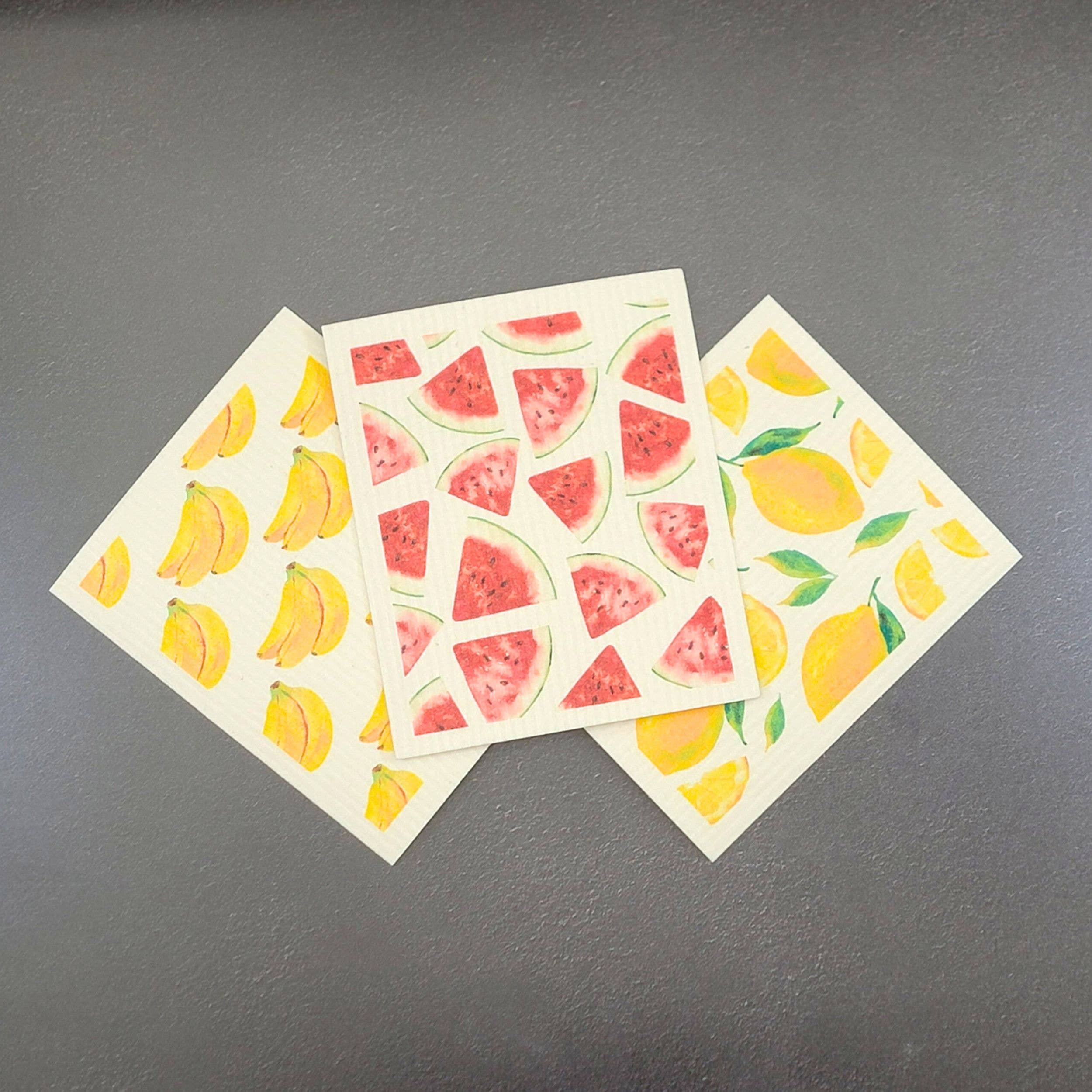 Patterned Lemon Swedish Dishcloth - Swedish Dishcloths