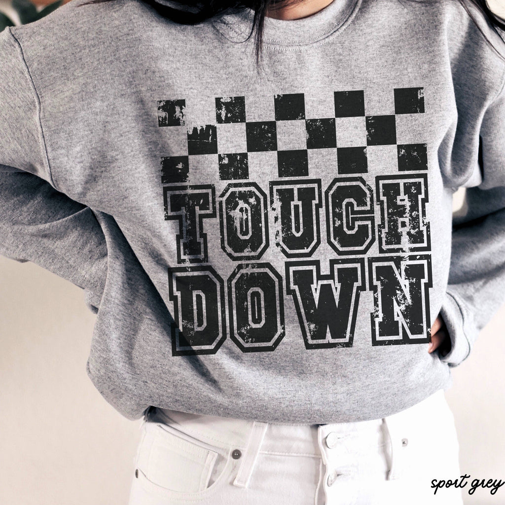 Touch Down Football Checkered Sweatshirt