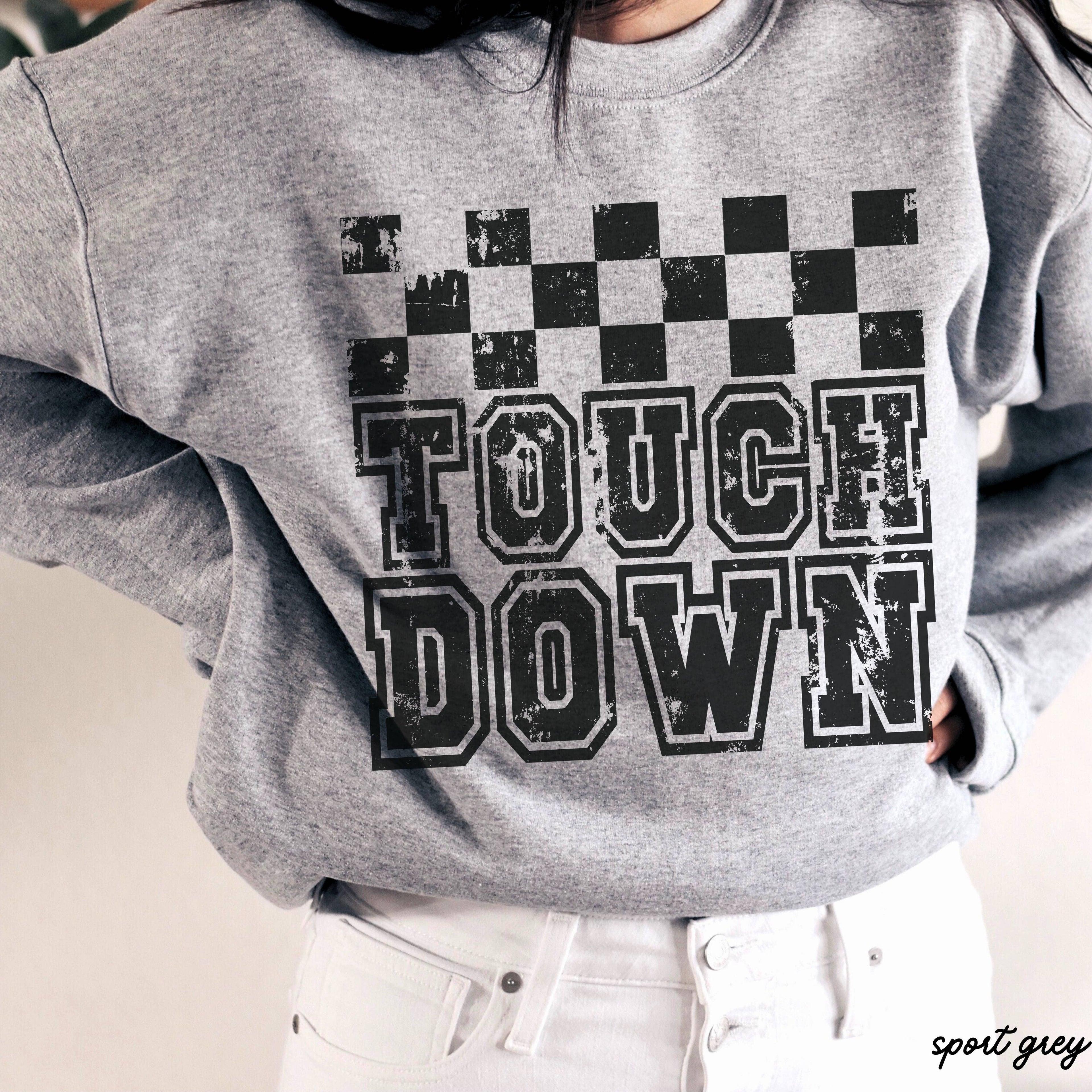 Touch Down Football Checkered Sweatshirt