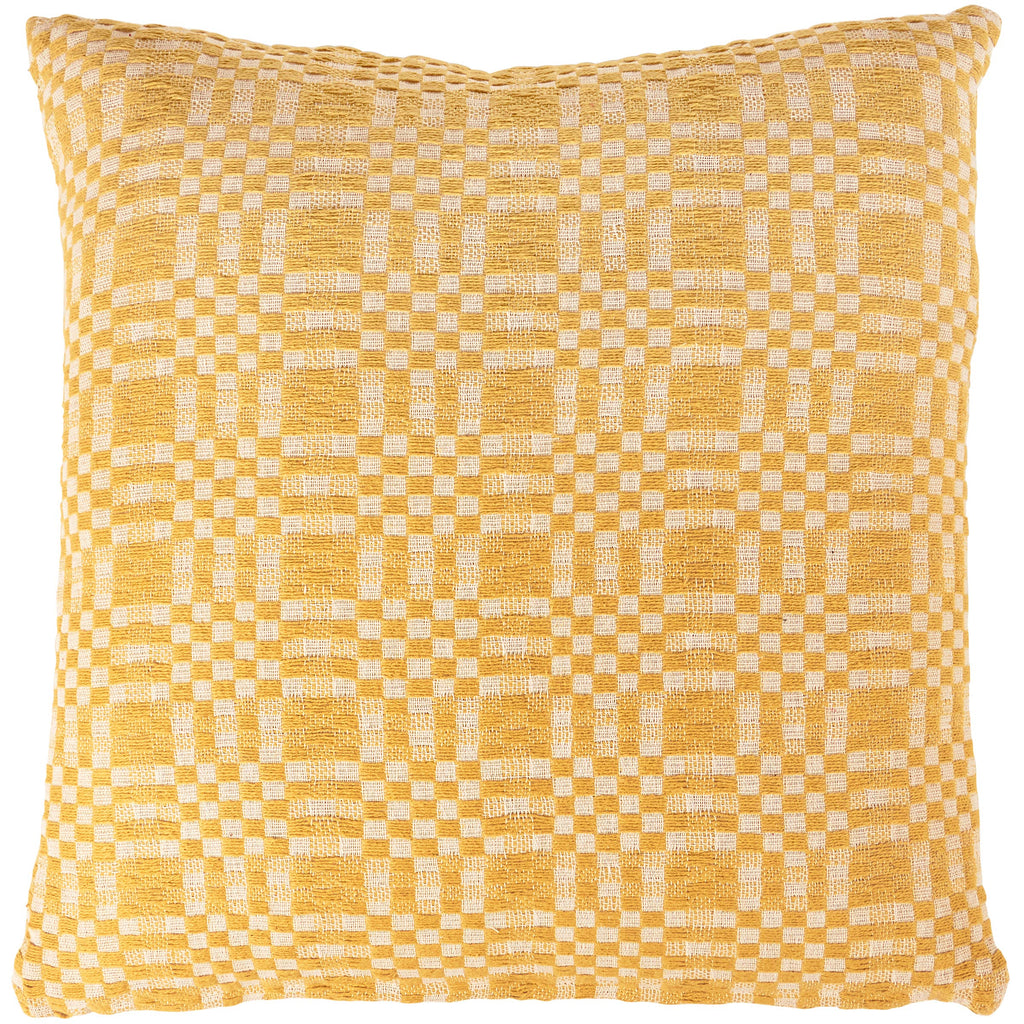Gold Checkered Pillow