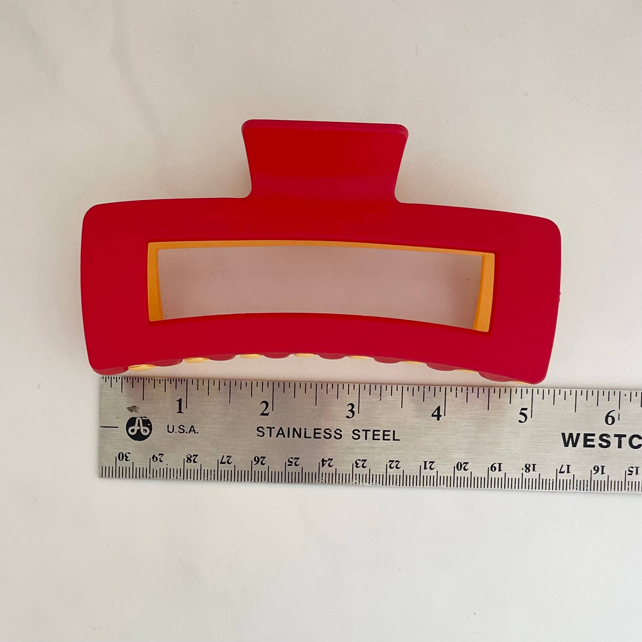 JUMBO Two Tone Claw Hair Clip - Chiefs