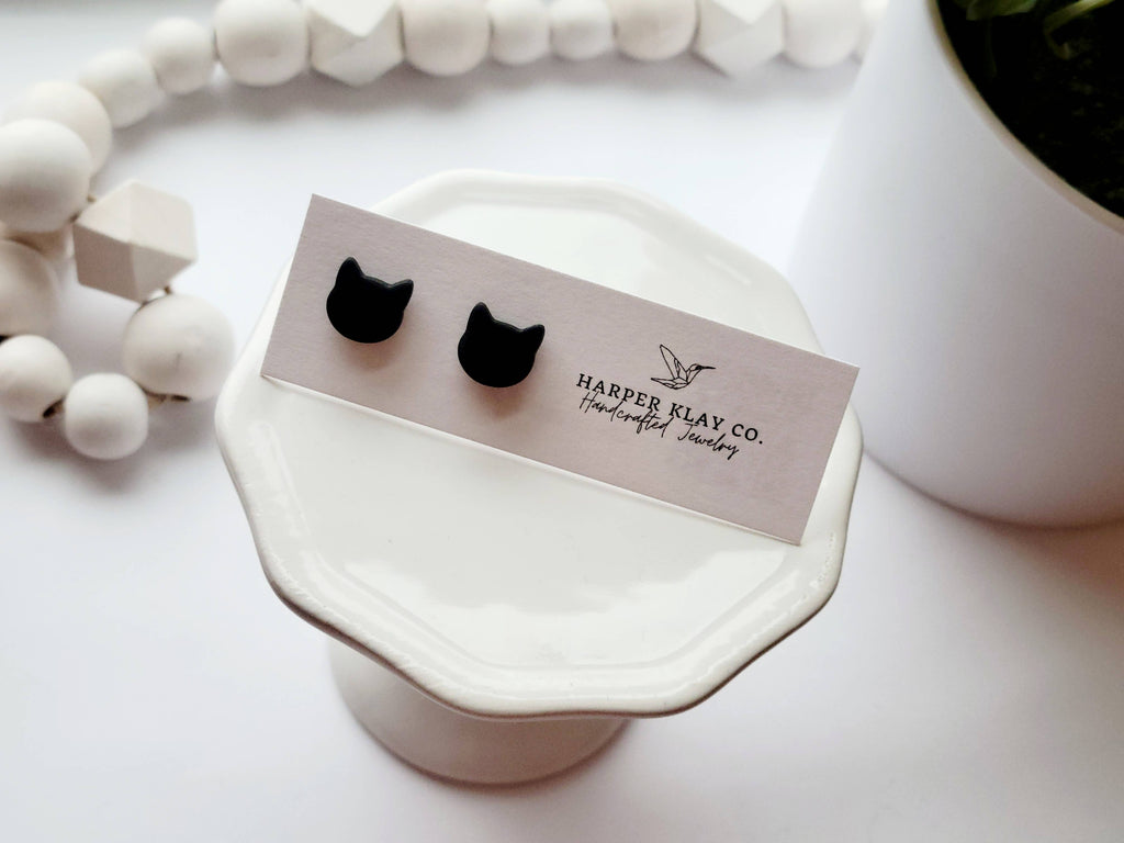 The Cat Studs-Halloween Polymer Clay Stud Earrings