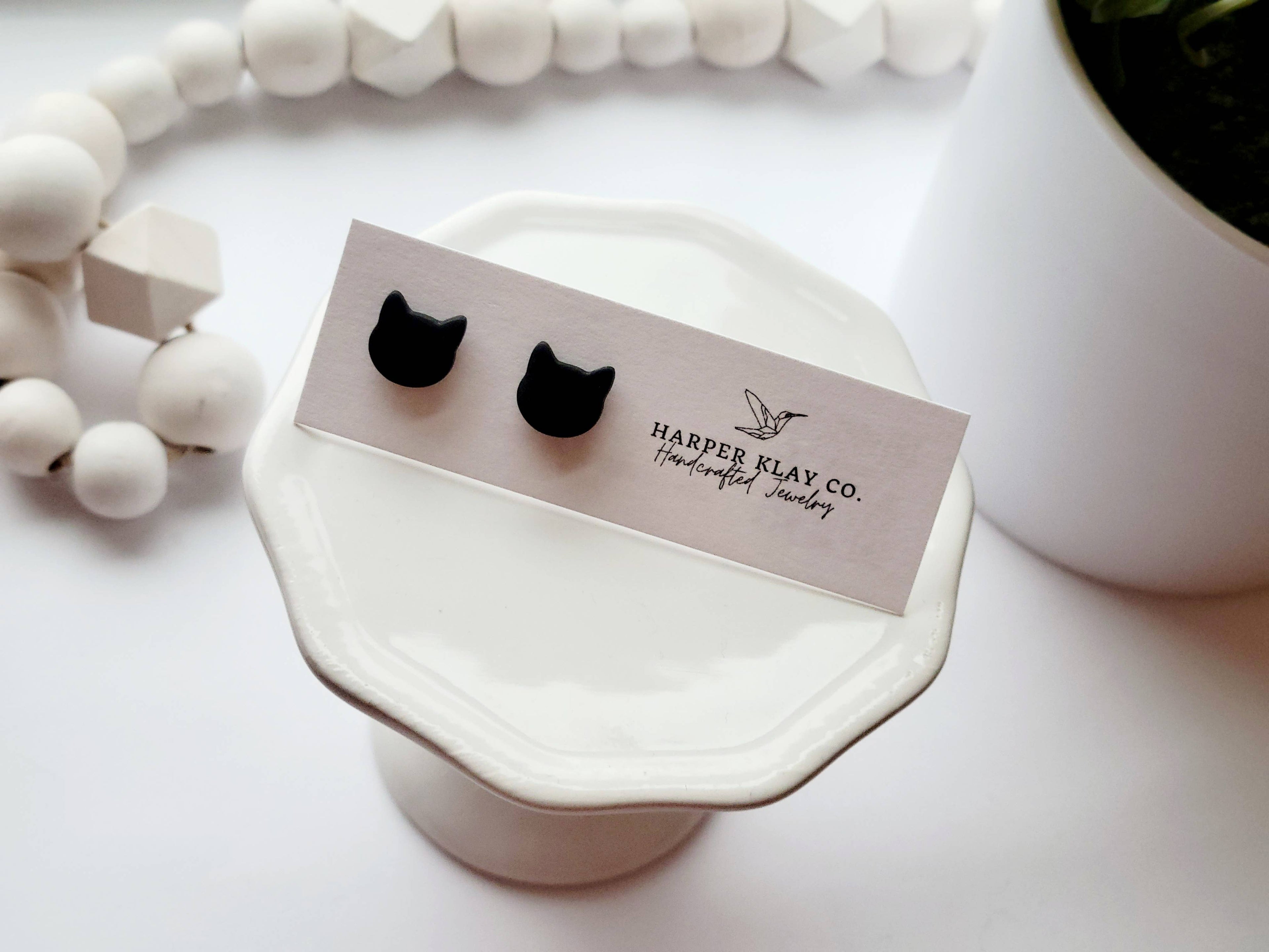 The Cat Studs-Halloween Polymer Clay Stud Earrings