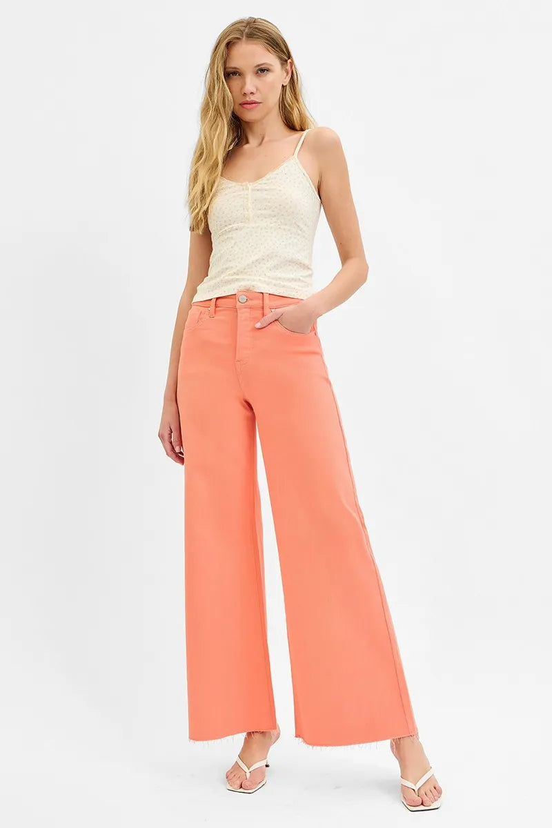 RISEN Full Size Tummy Control High Rise Wide Leg Palazzo Jeans Plus Size