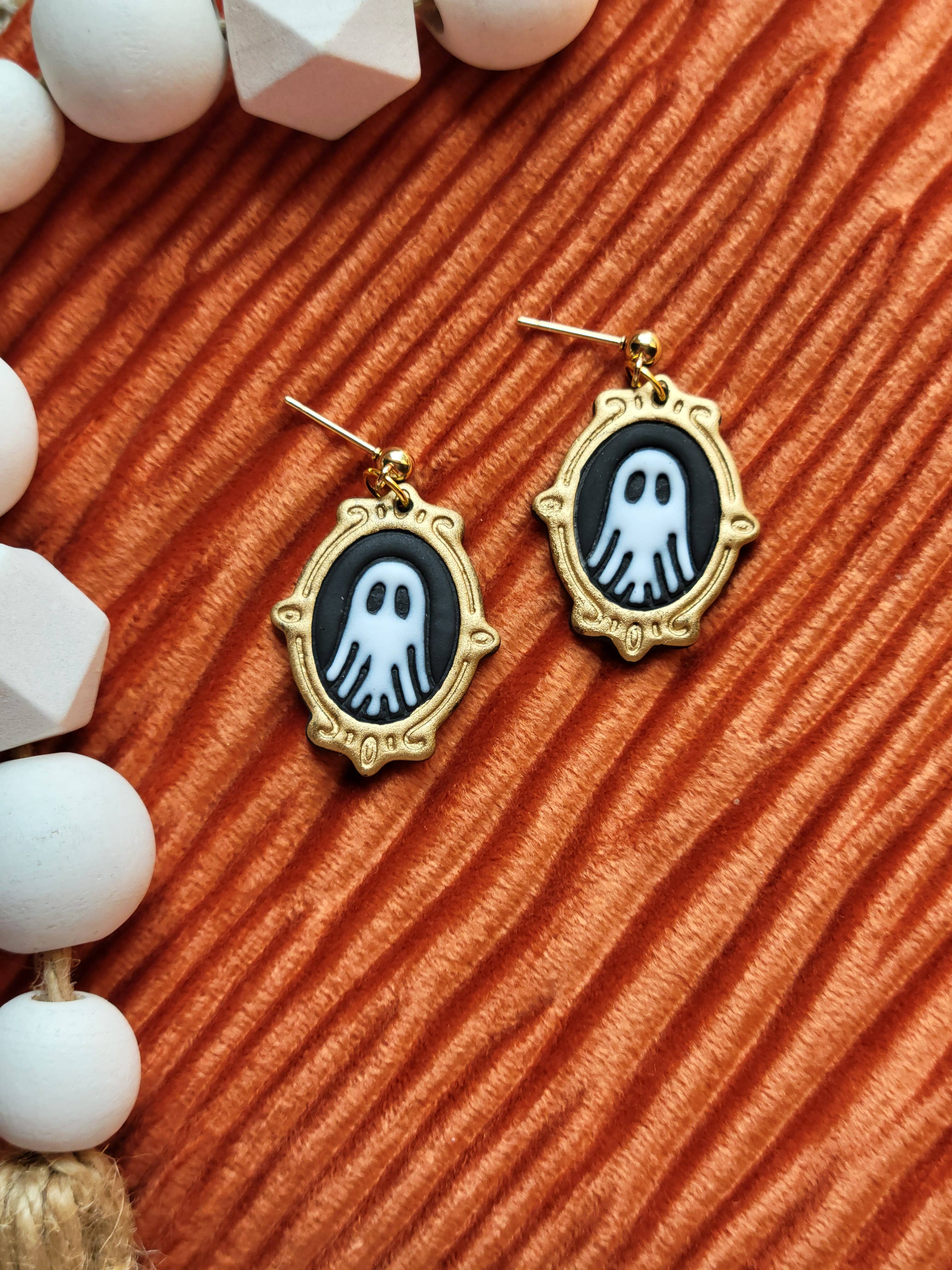 The Framed Ghost Set - Polymer Clay Dangle Earrings