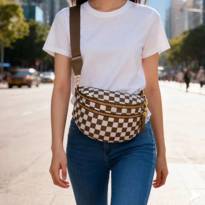 Nylon Waterproof Multi-Compartment Crossbody Bag