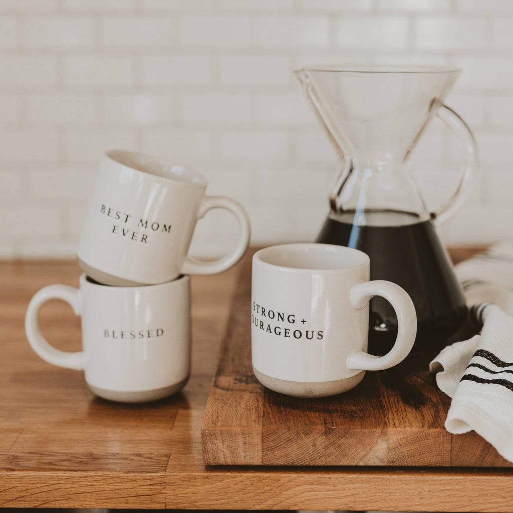 Strong & Courageous Stoneware Coffee Mug