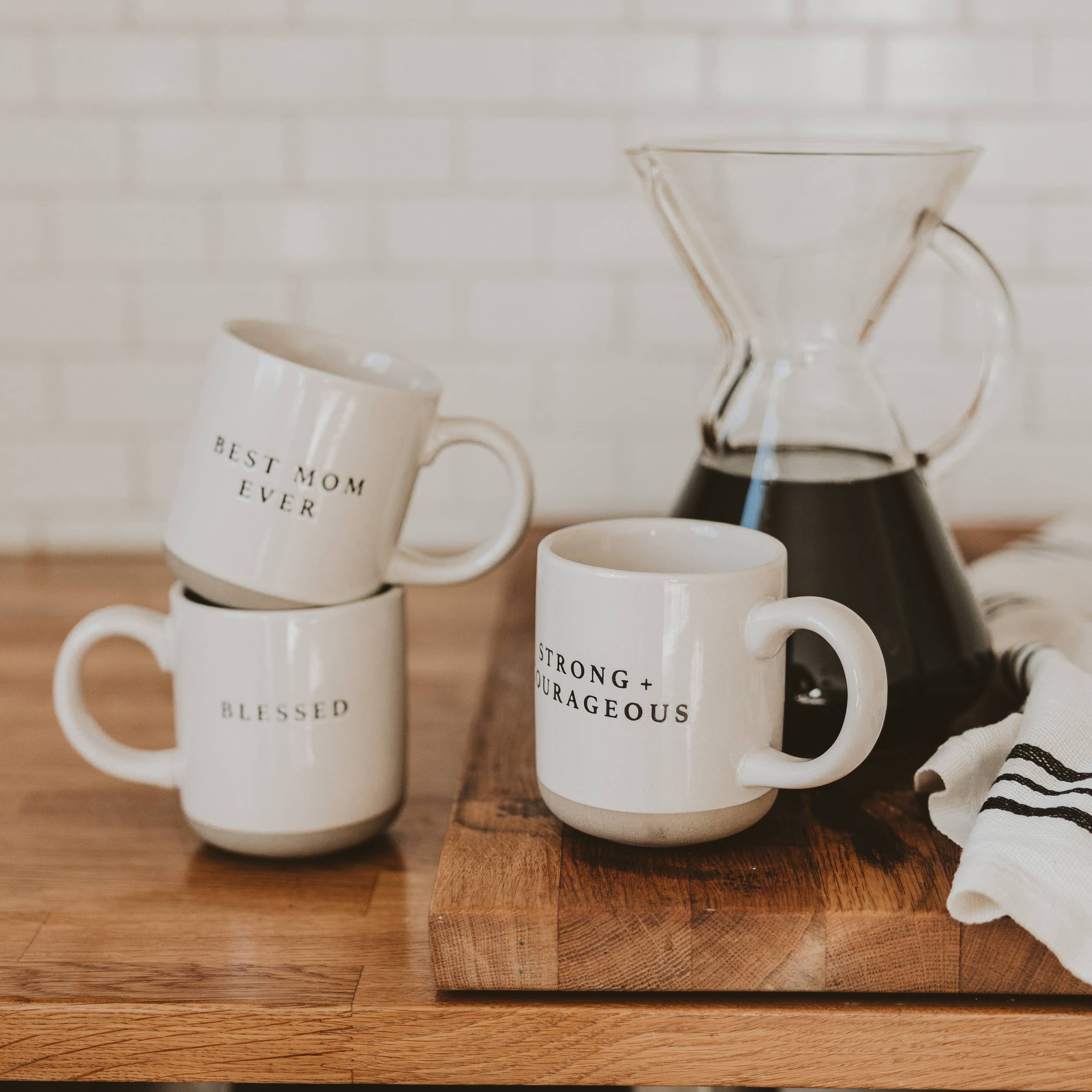 Strong & Courageous Stoneware Coffee Mug