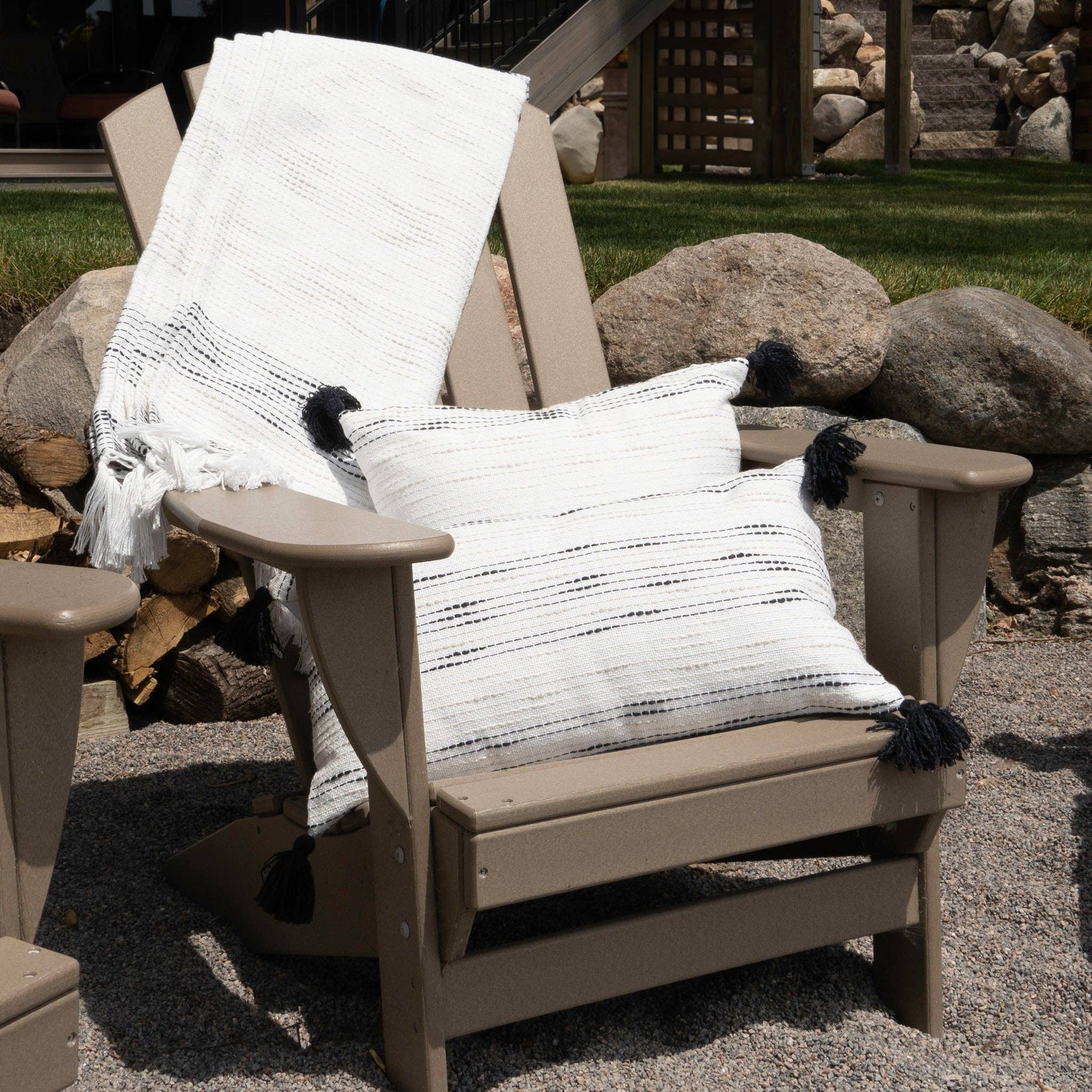 Zahara 12X22" Handwoven Recycled Indoor/Outdoor Throw Pillow