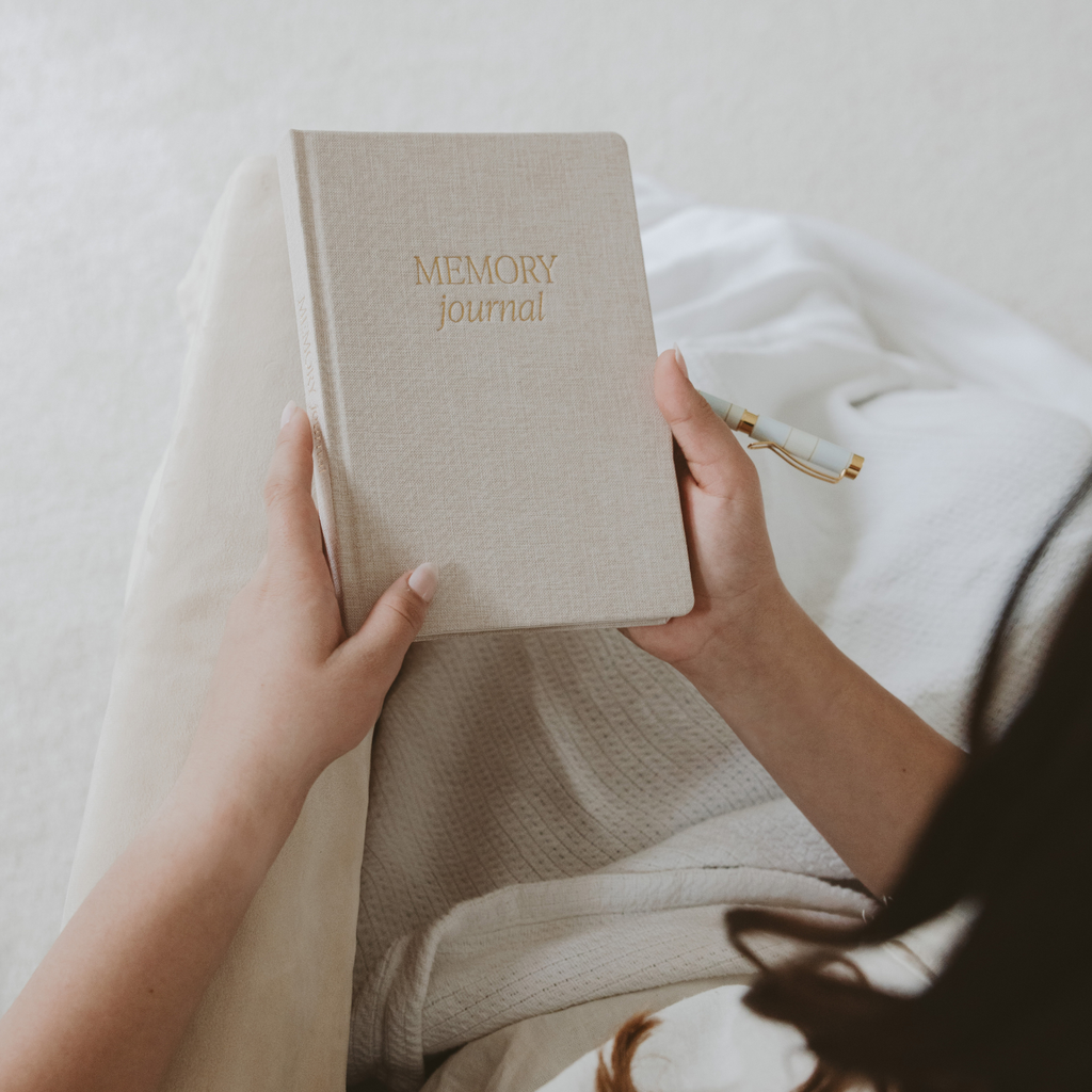 Neutral Memory Fabric Journal - Home Decor