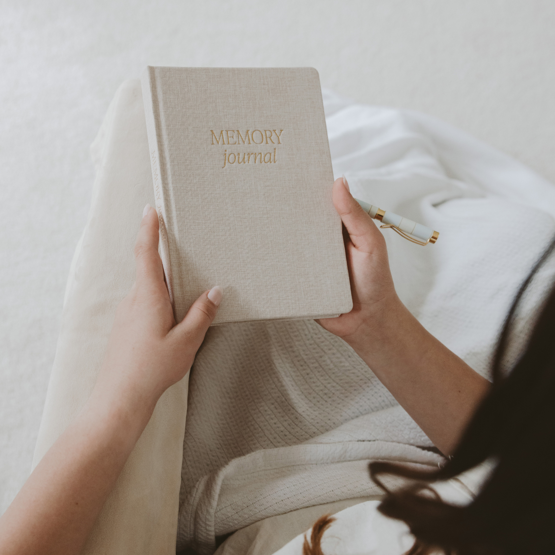 Neutral Memory Fabric Journal - Home Decor
