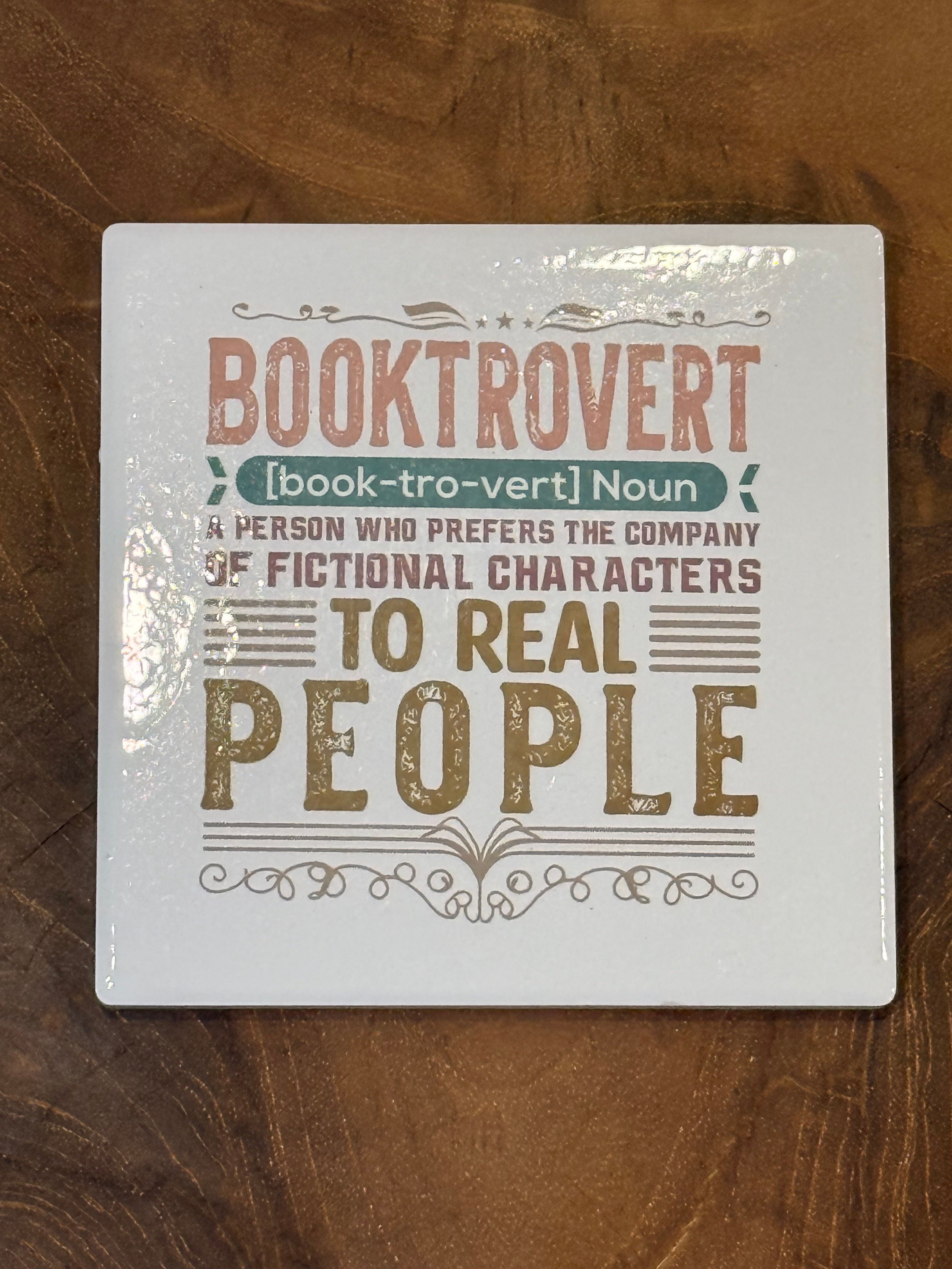 Booktrovert Ceramic Coaster