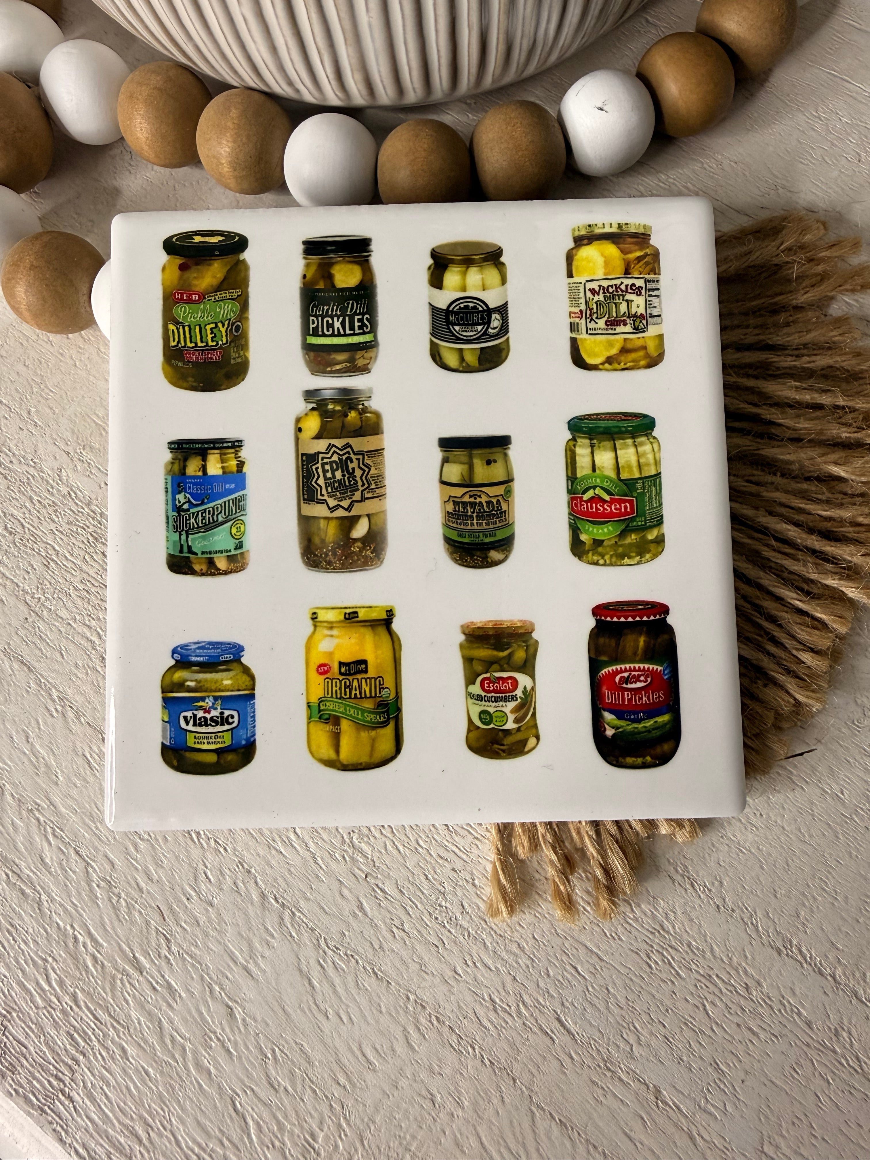 Pickle Jars Ceramic Coaster