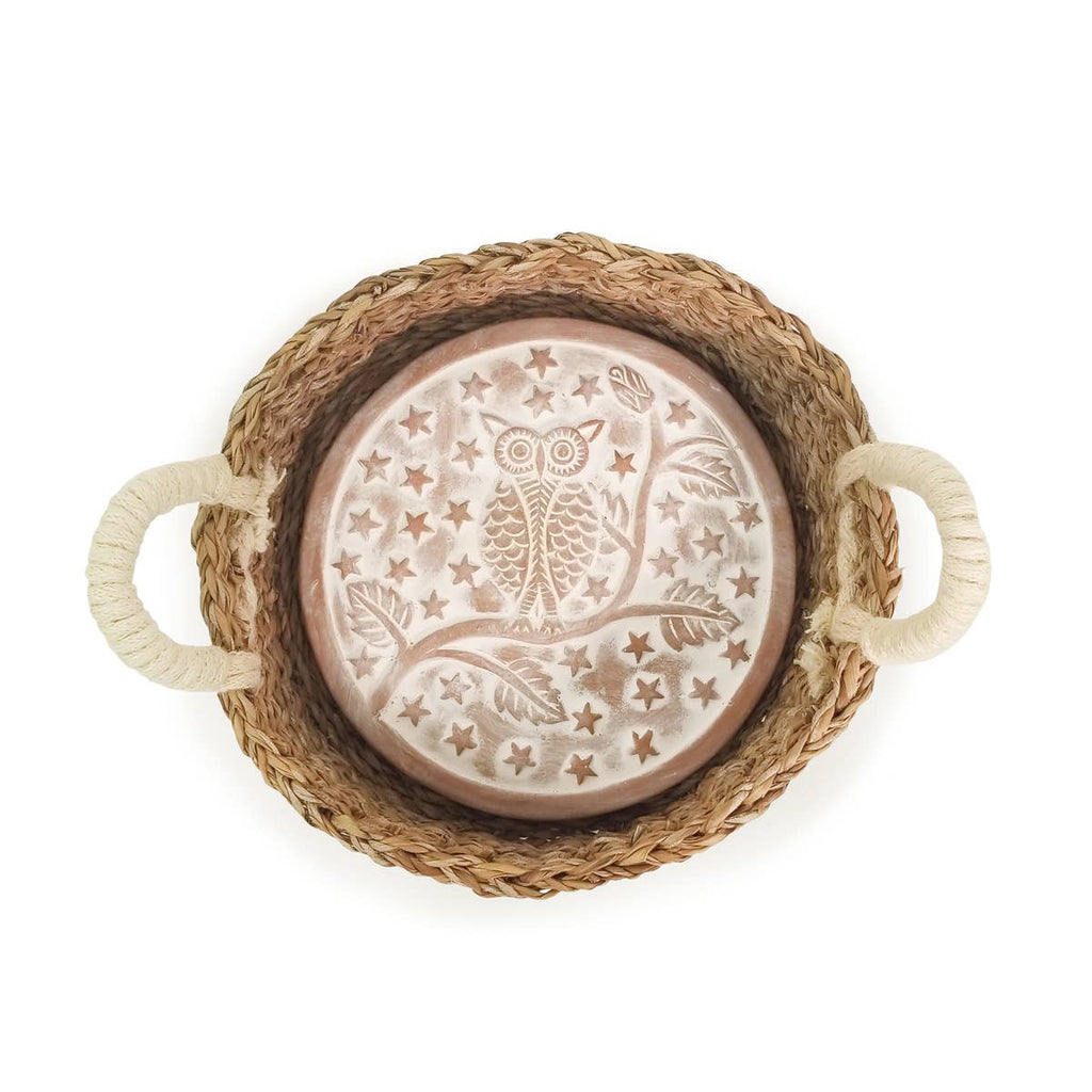 Handmade Bread Warmer & Wicker Basket - Owl Round