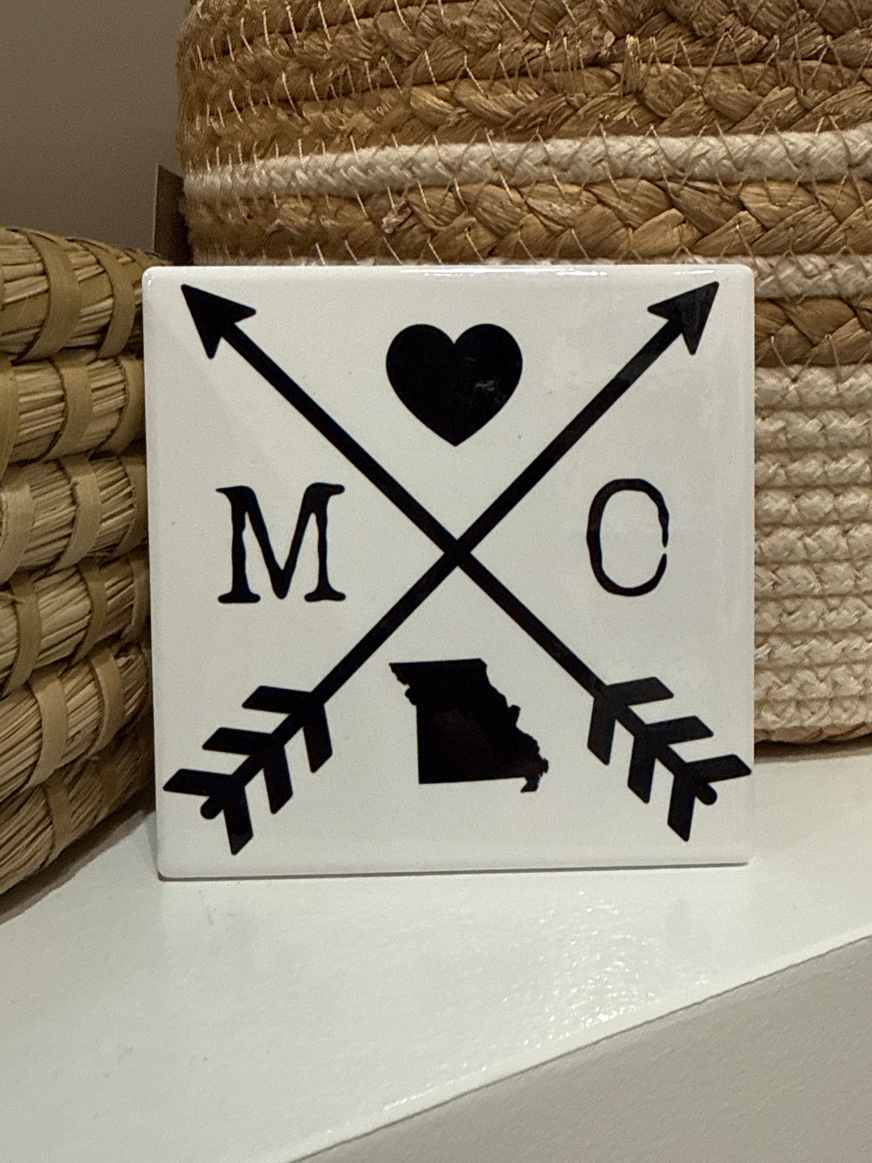 Missouri Crossed Arrows Ceramic Coaster