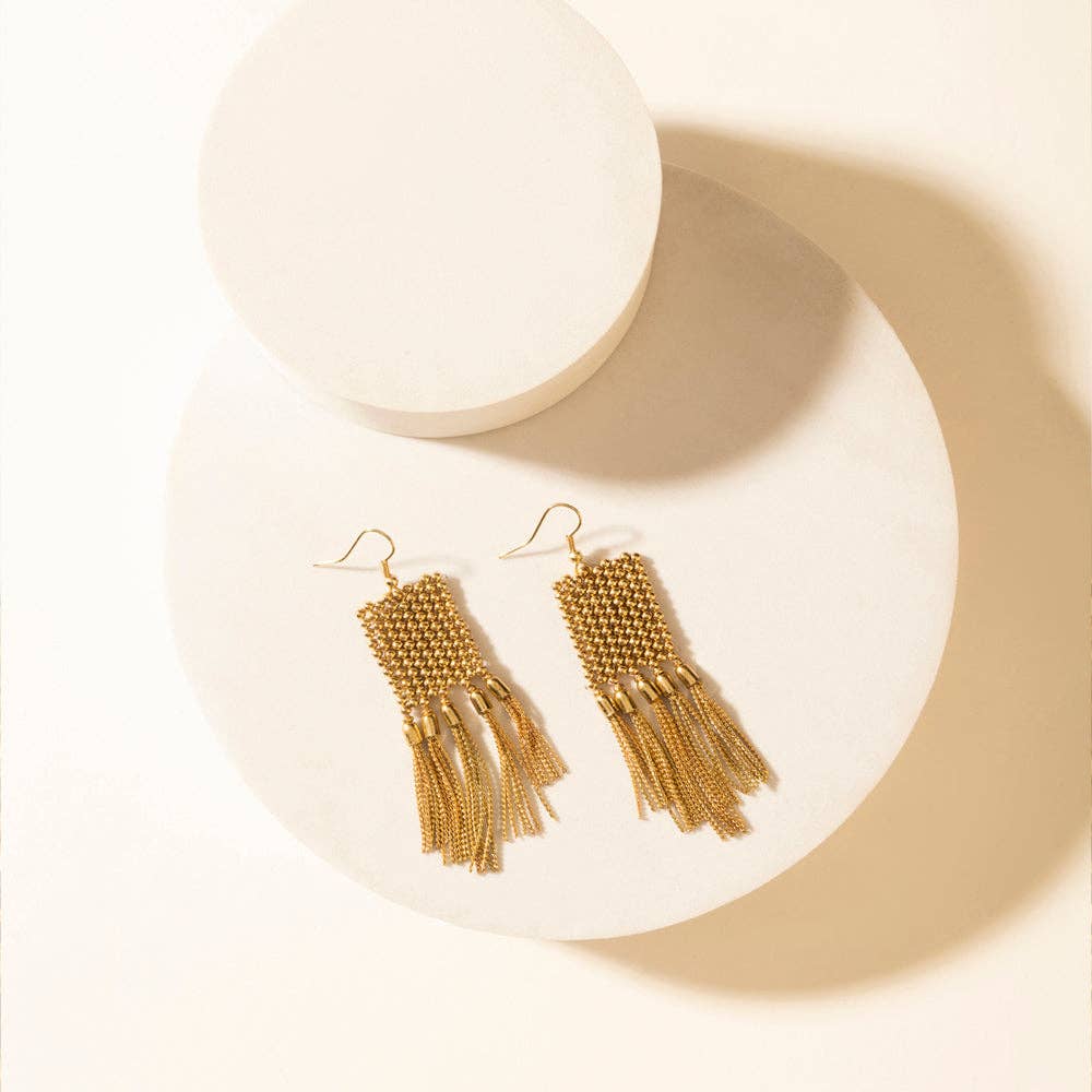 Lanternlight Tassel Earrings in Chime Gold Myra Bag