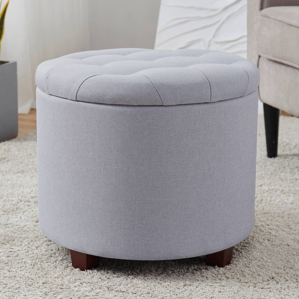 Donovan Round Tufted Storage Ottoman