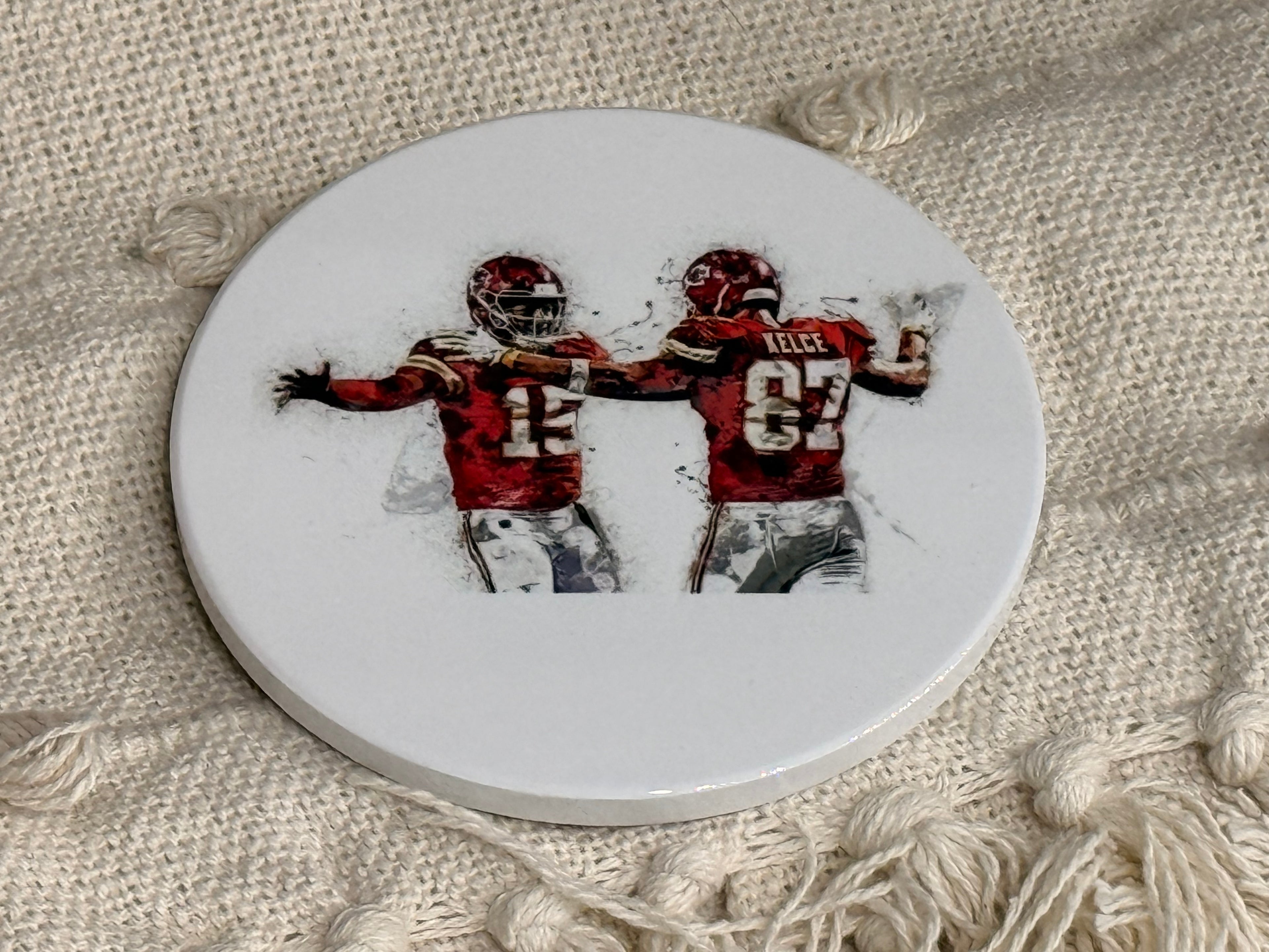 Mahomes & Kelce Ceramic Coaster