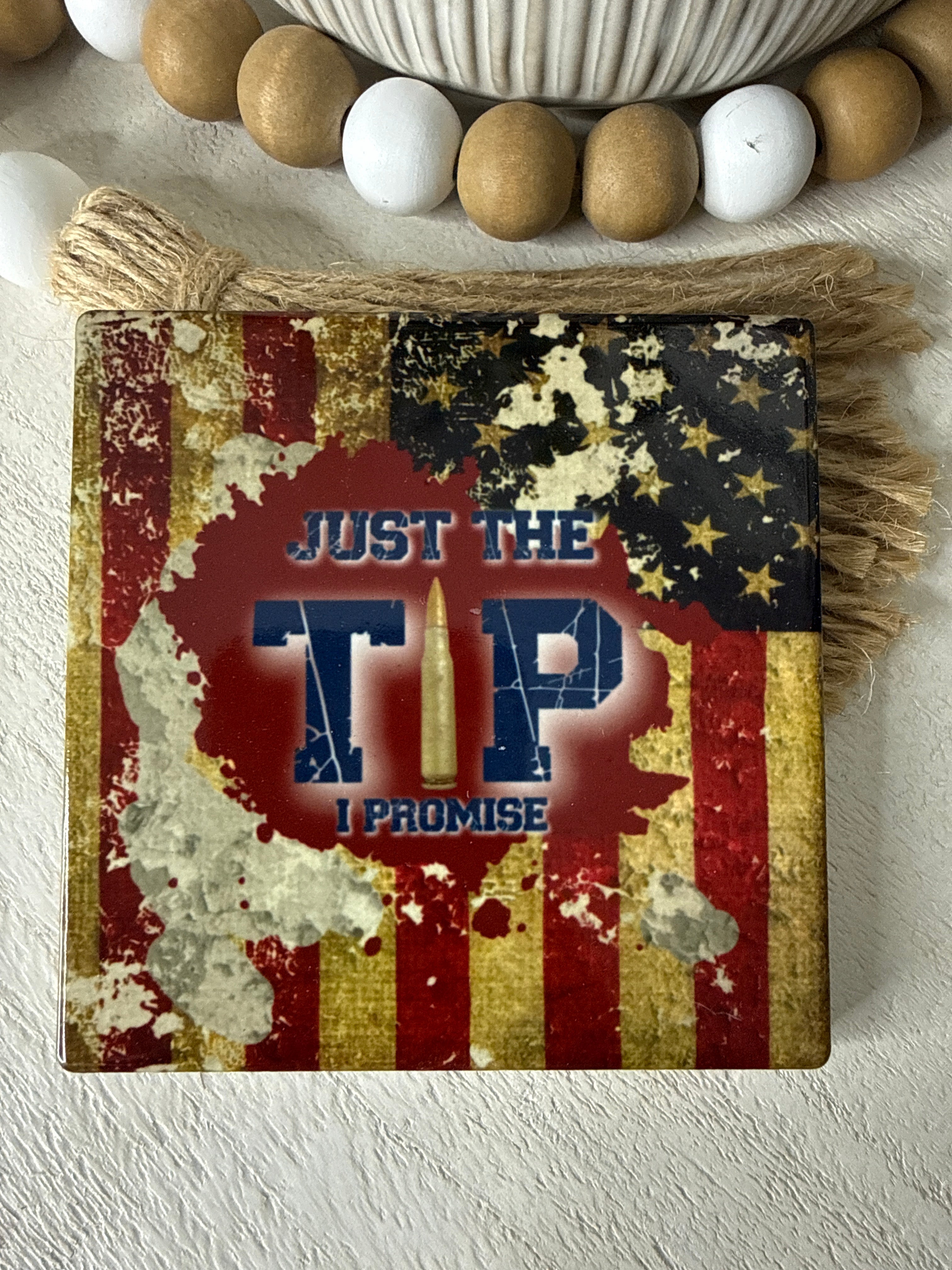 Just the Tip Ceramic Coaster