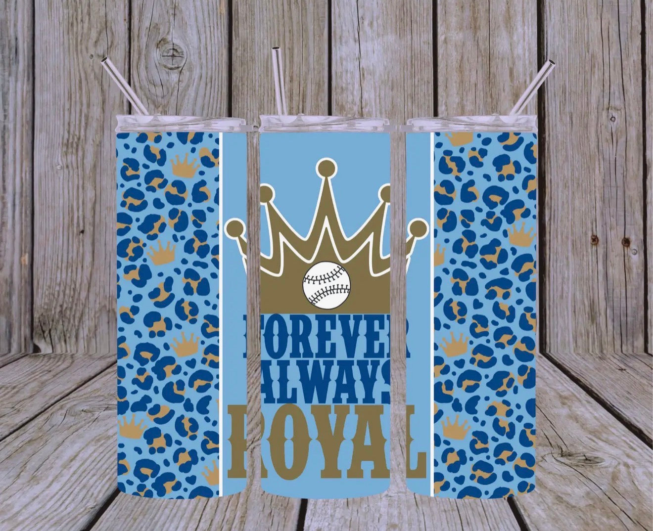 Forever Always Royal Baseball 20oz Skinny Tumbler