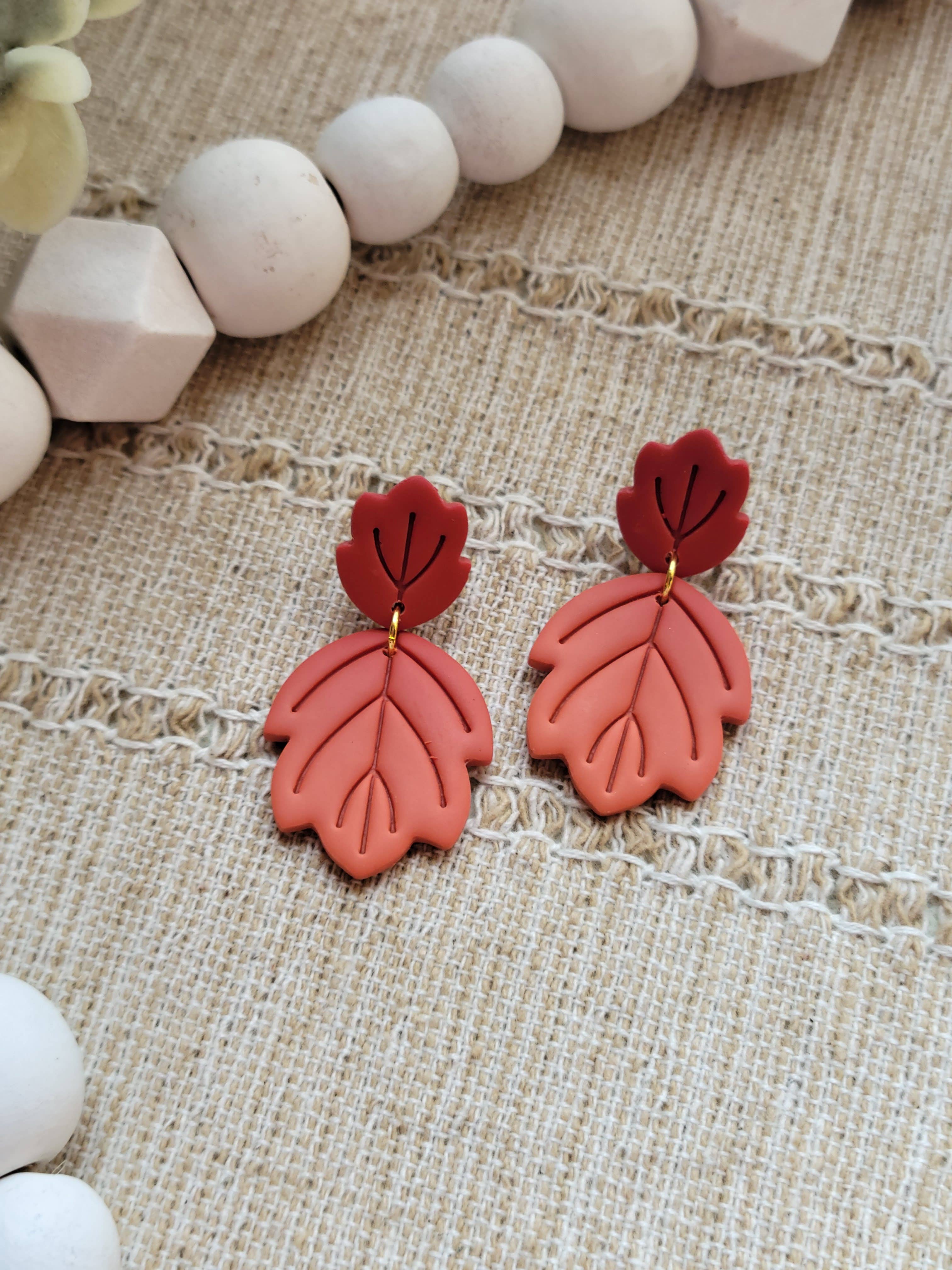 The Leaf Dangles - Polymer Clay Dangle Earrings