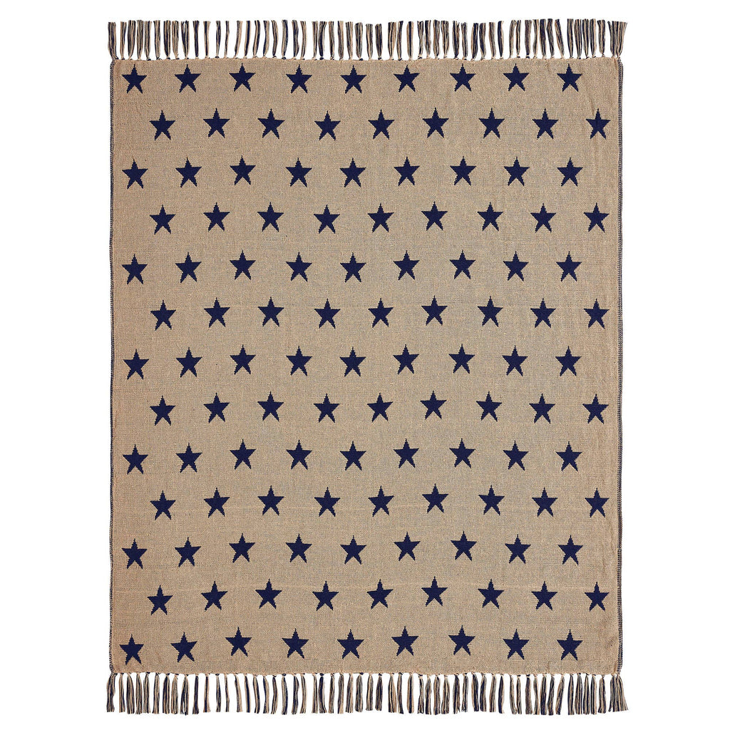 Patriotic Star Woven Throw Blanket 50x60 Americana