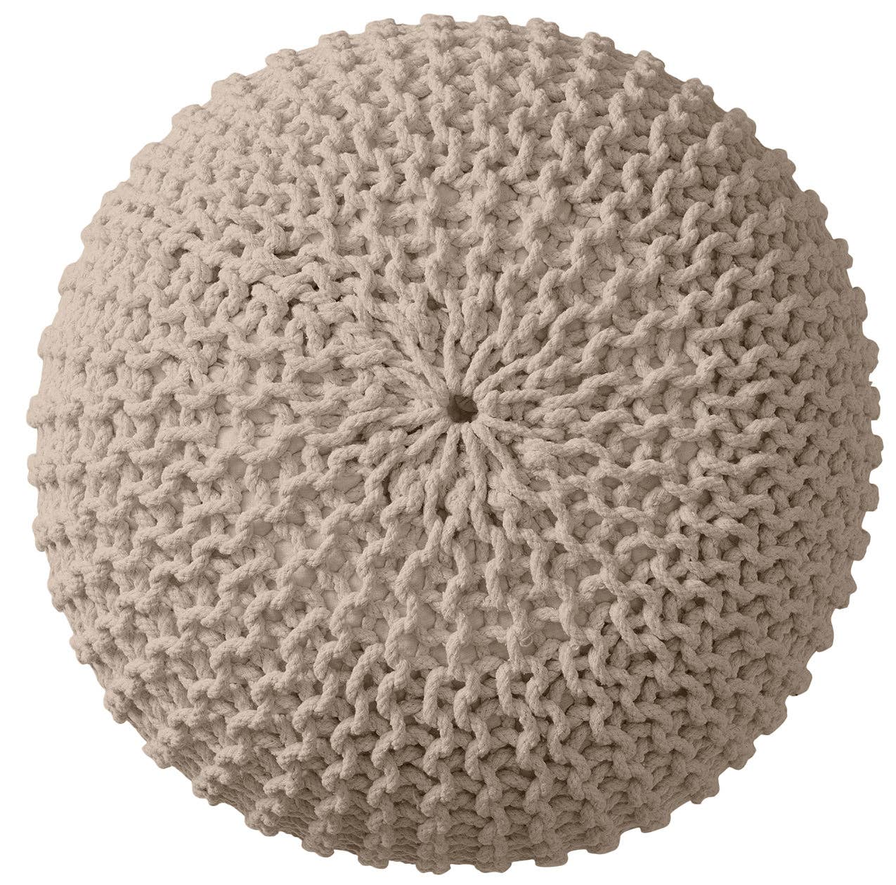 Cotton Classic Braid Pouf Ottoman