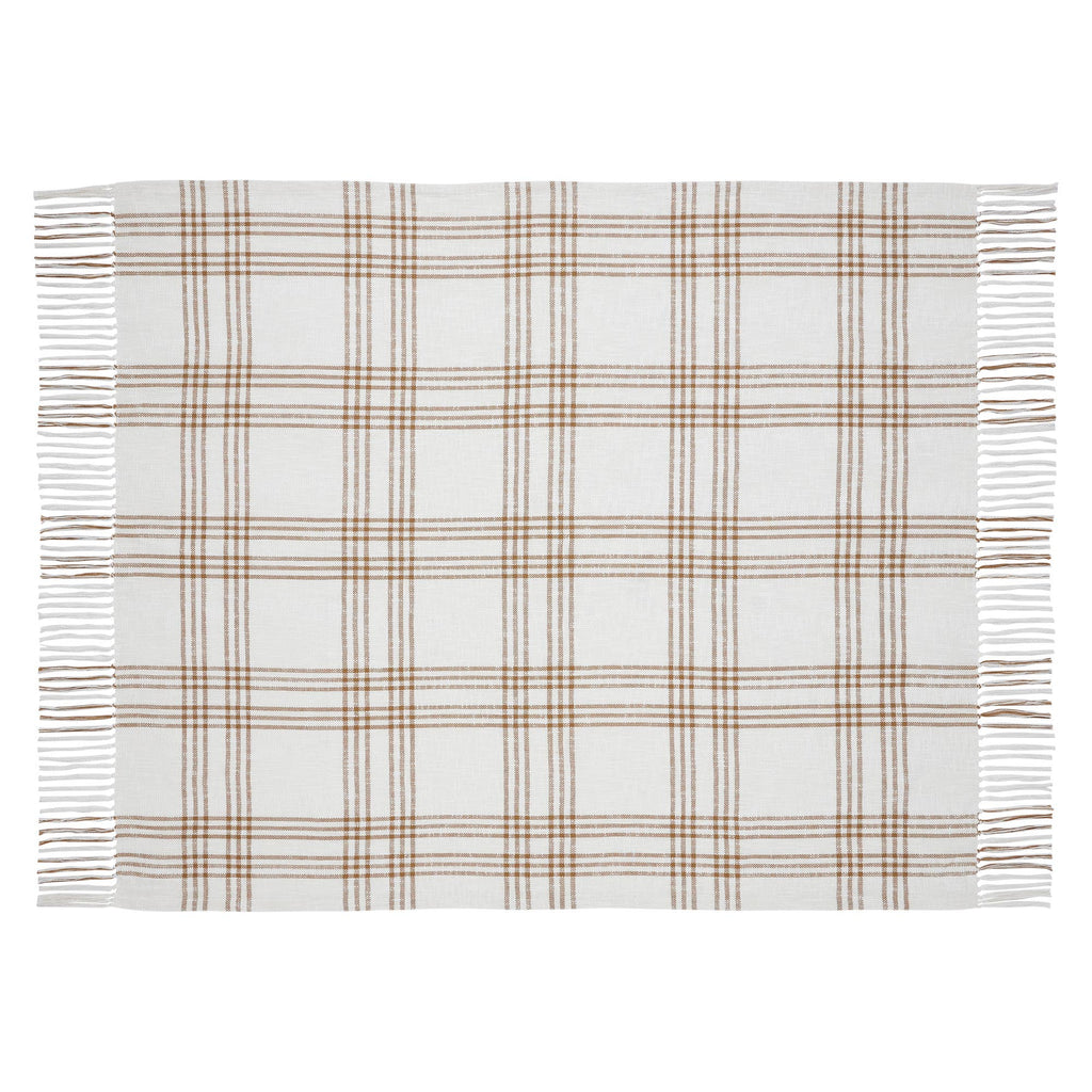 Wheat Plaid Woven Throw 50x60