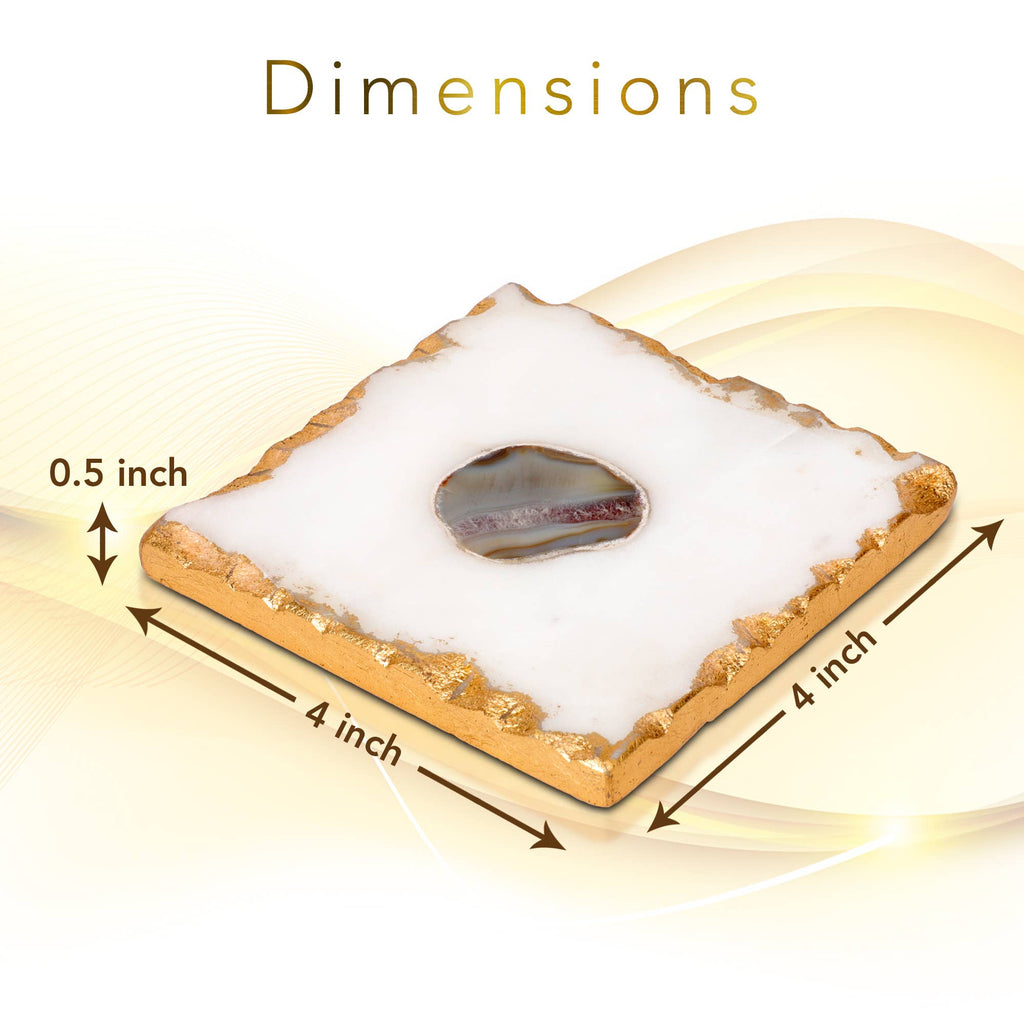 Bezrat Square Marble Coasters for Drinks