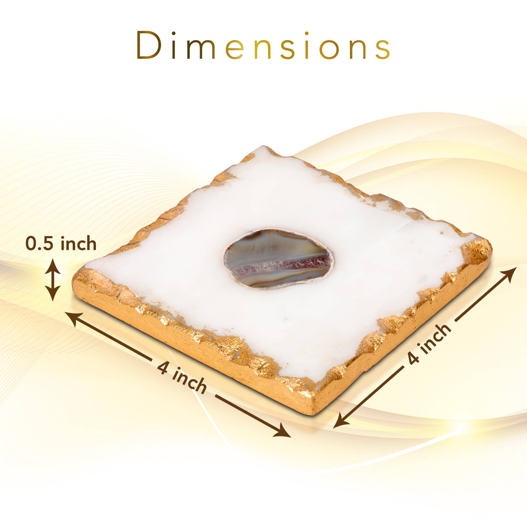 Bezrat Square Marble Coasters for Drinks