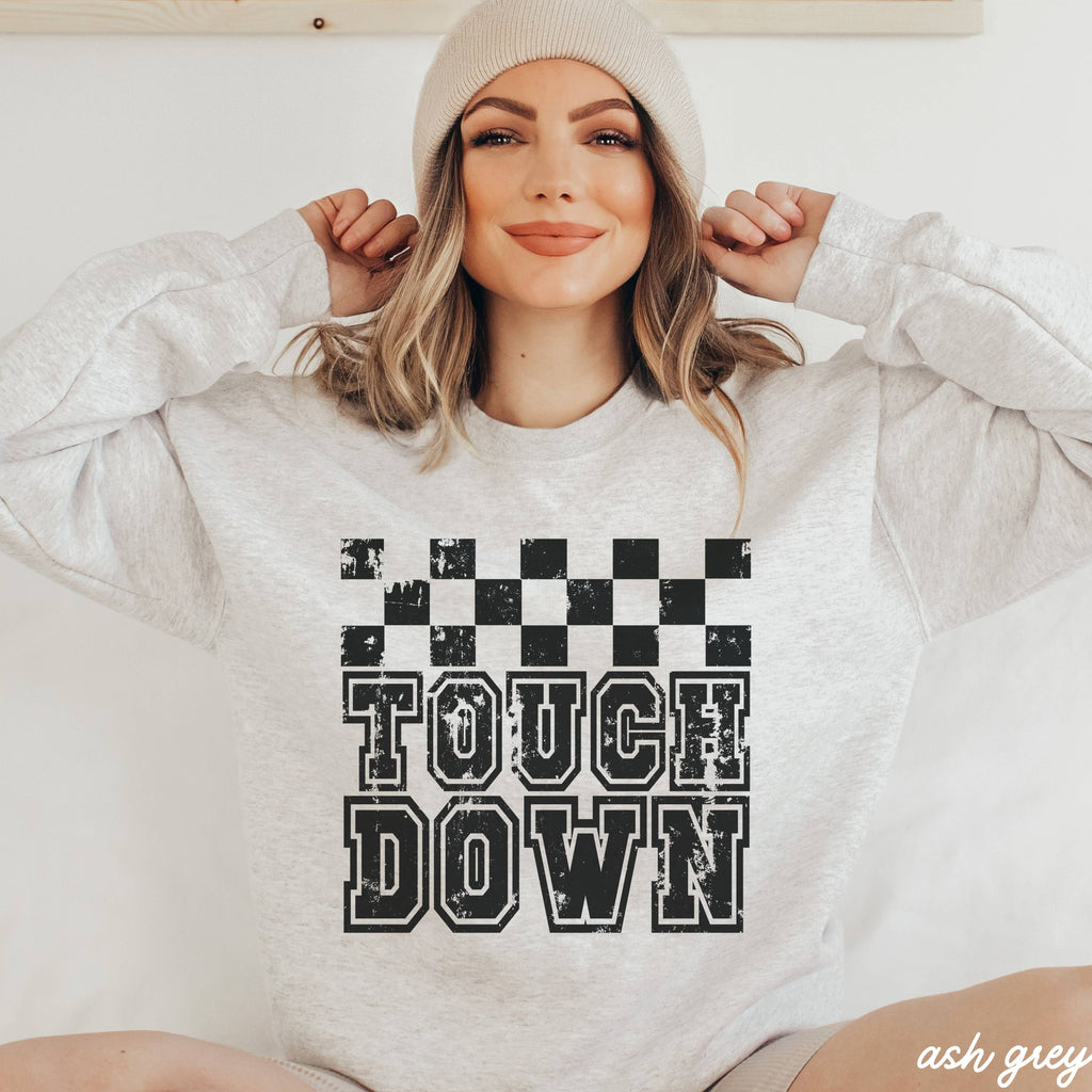 Touch Down Football Checkered Sweatshirt